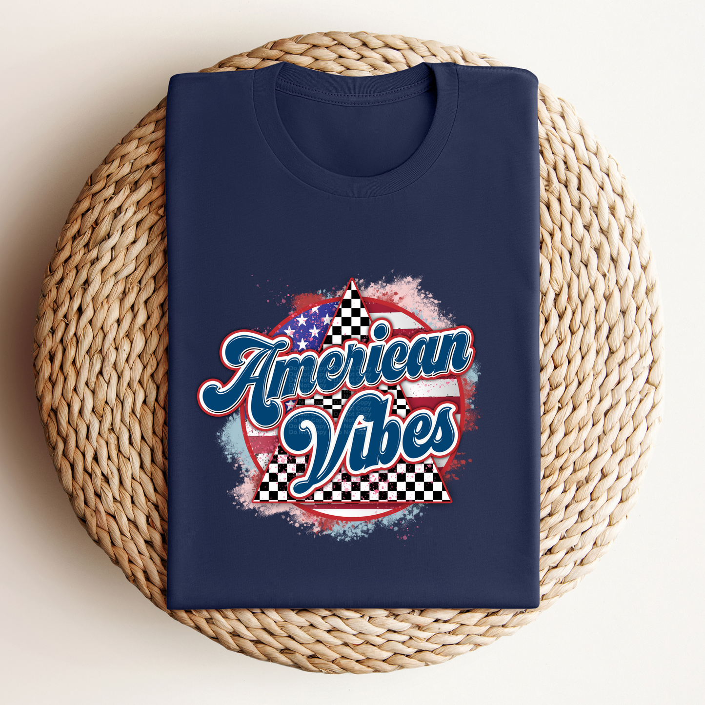 American Vibes Checkered Triangle DTF Transfer