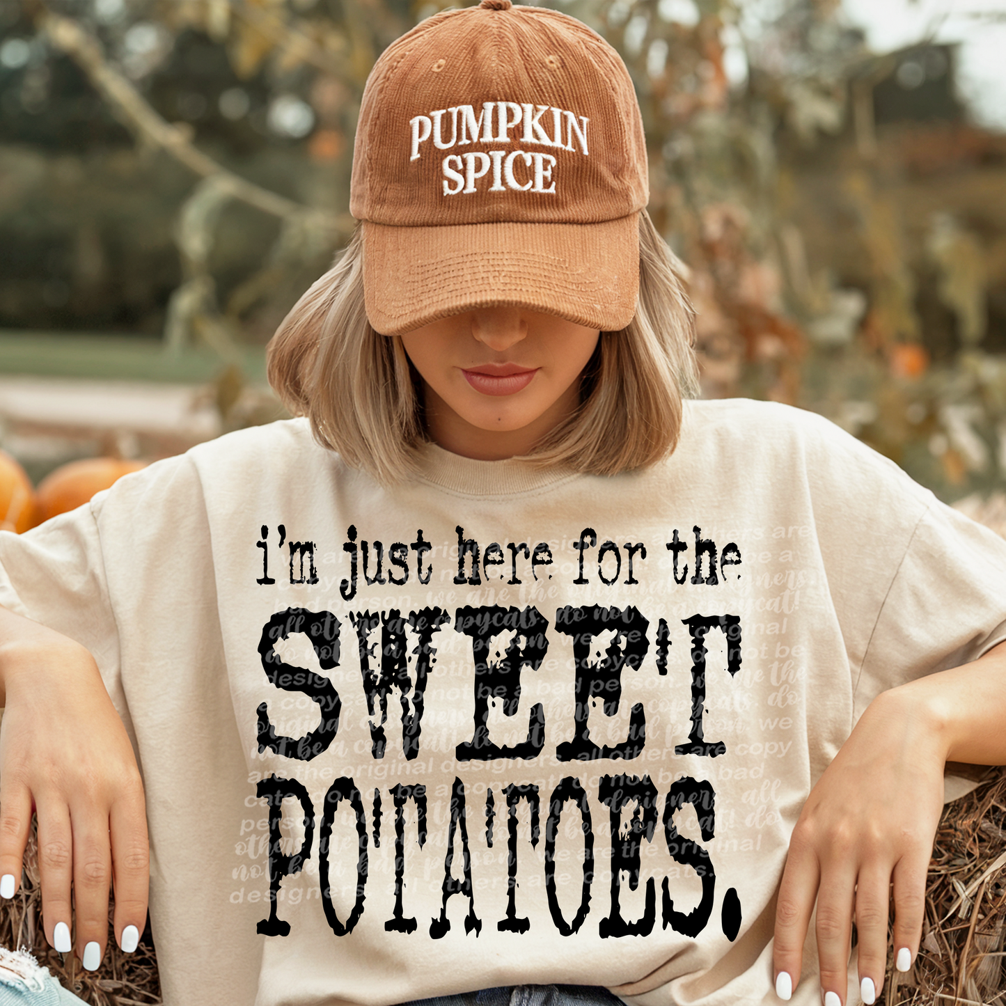 I’m Just Here For The Sweet Potatoes Typography DTF Transfer