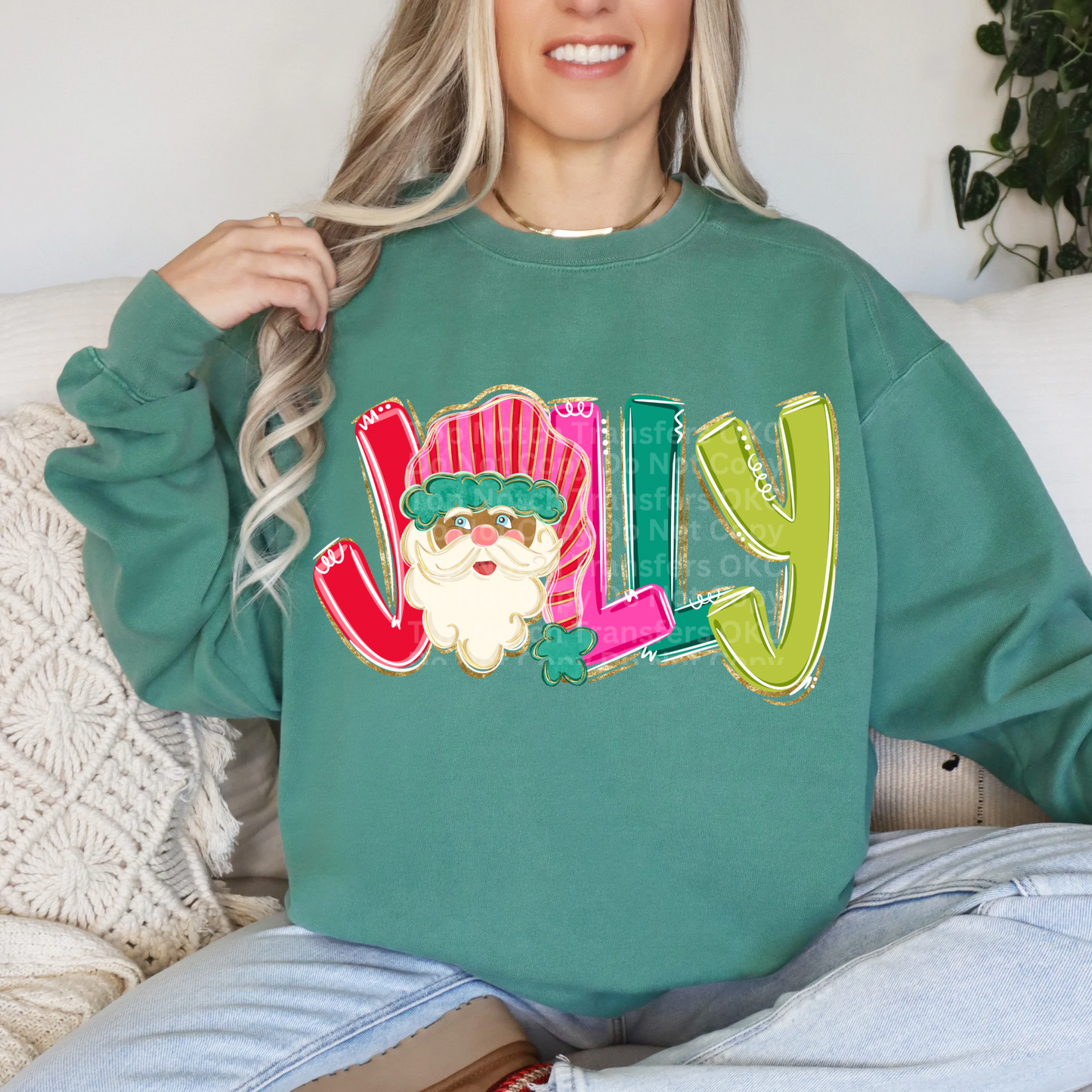 Jolly Santa- Dark DTF Transfer