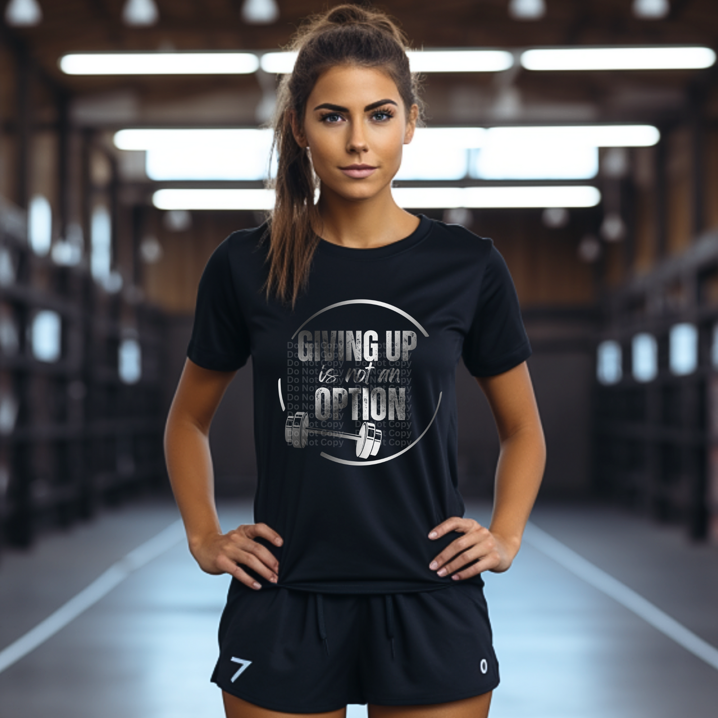 Giving Up Is Not an Option Circle w/weight (Gray) DTF Transfer