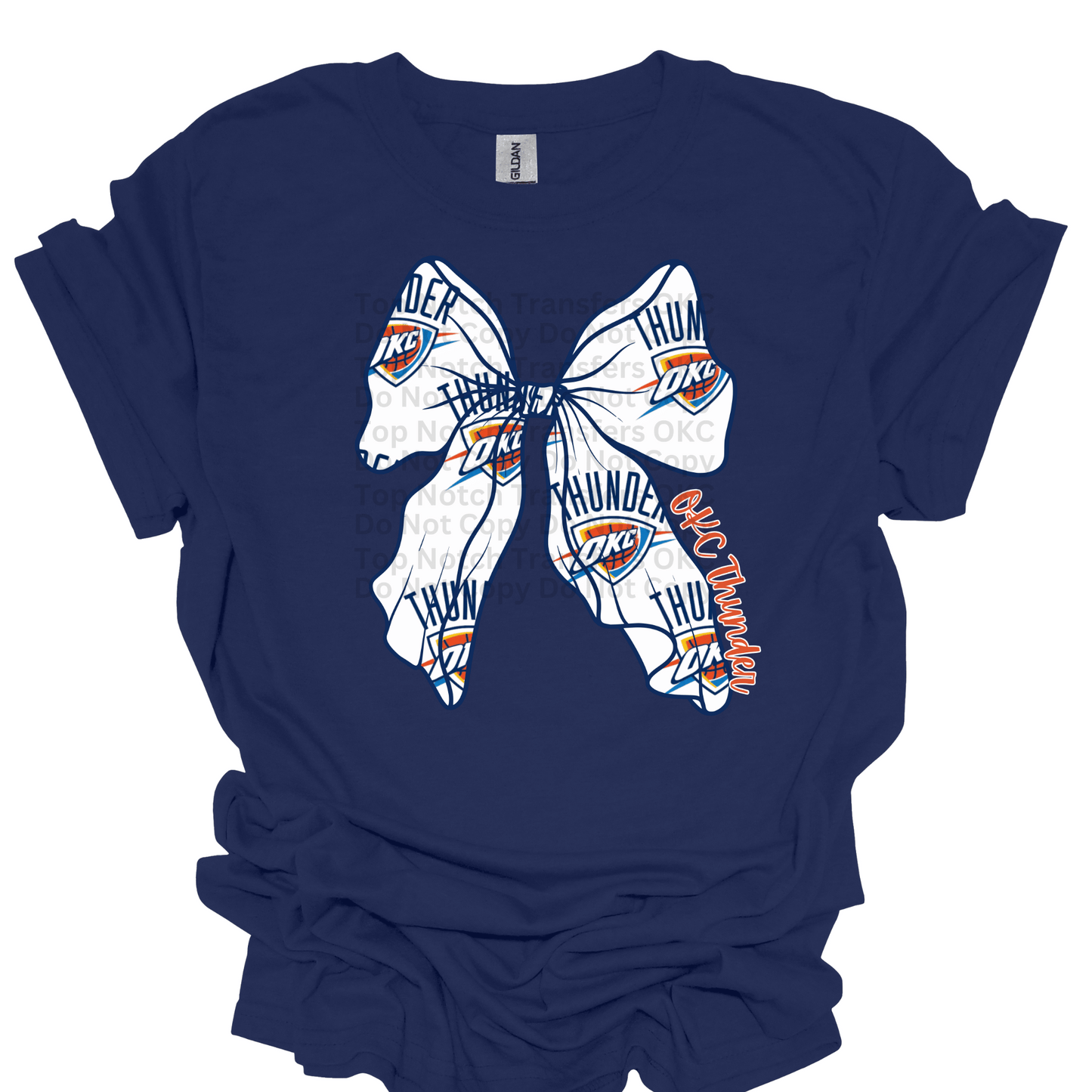 White OKC Bow DTF Transfer