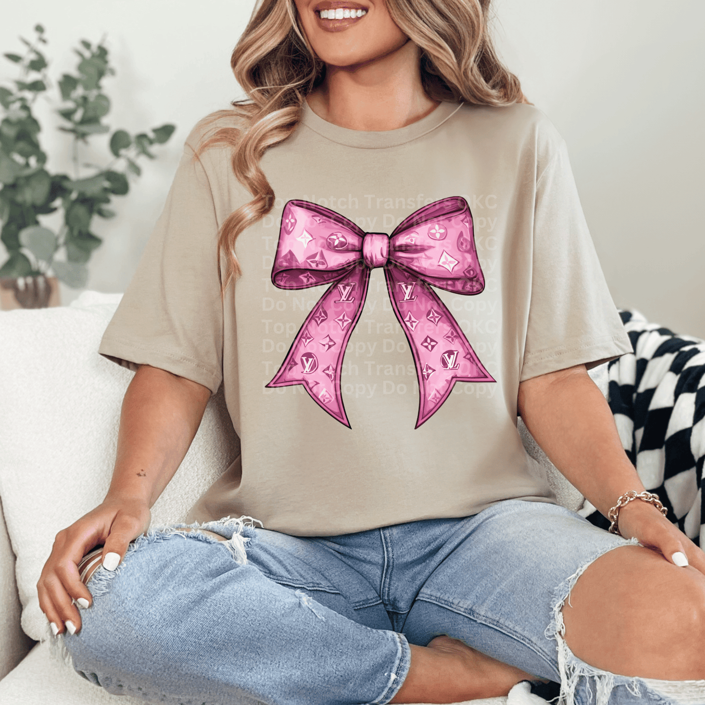 Dark Pink Bow DTF Transfer