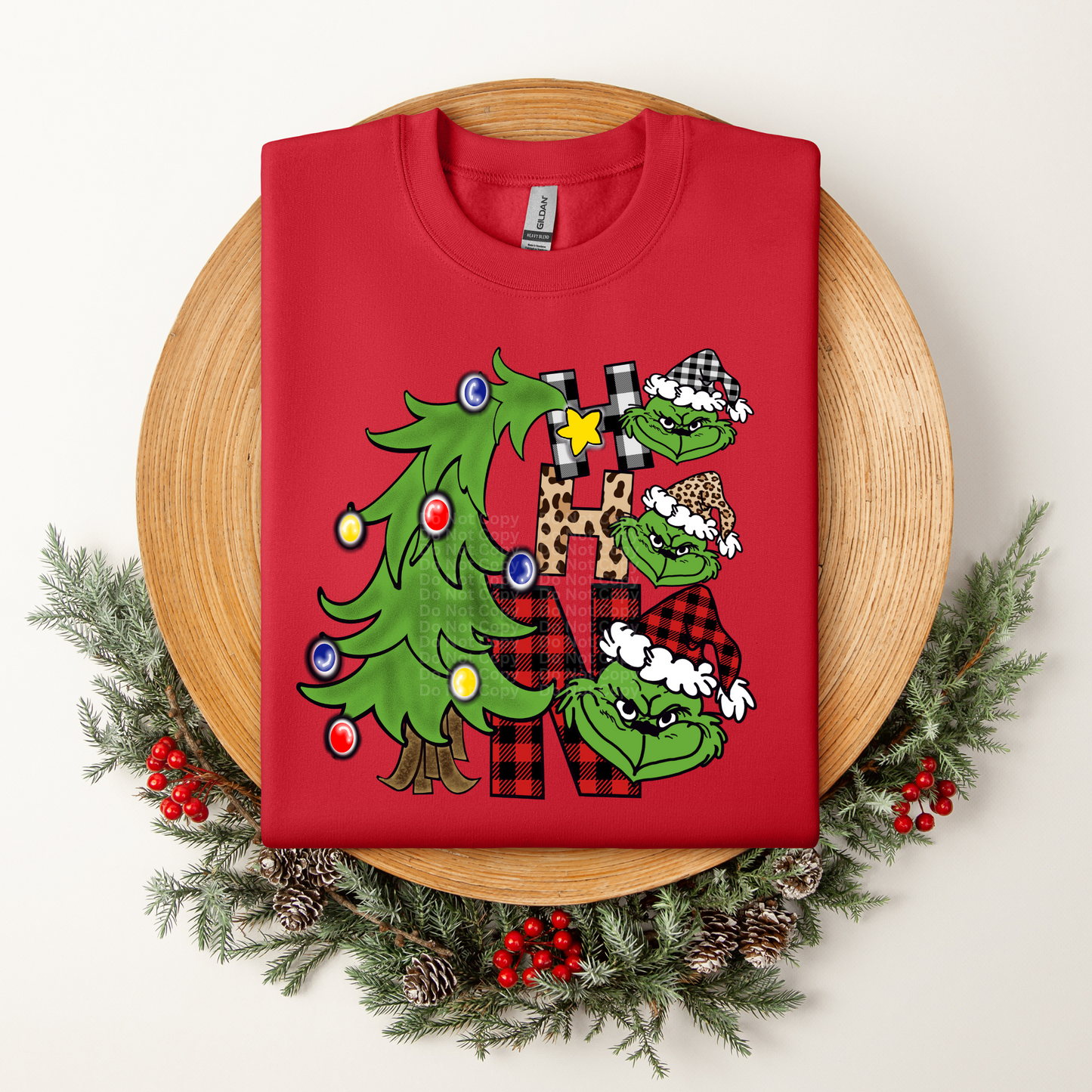 Ho Ho Ho Grin*hy Tree DTF Transfer