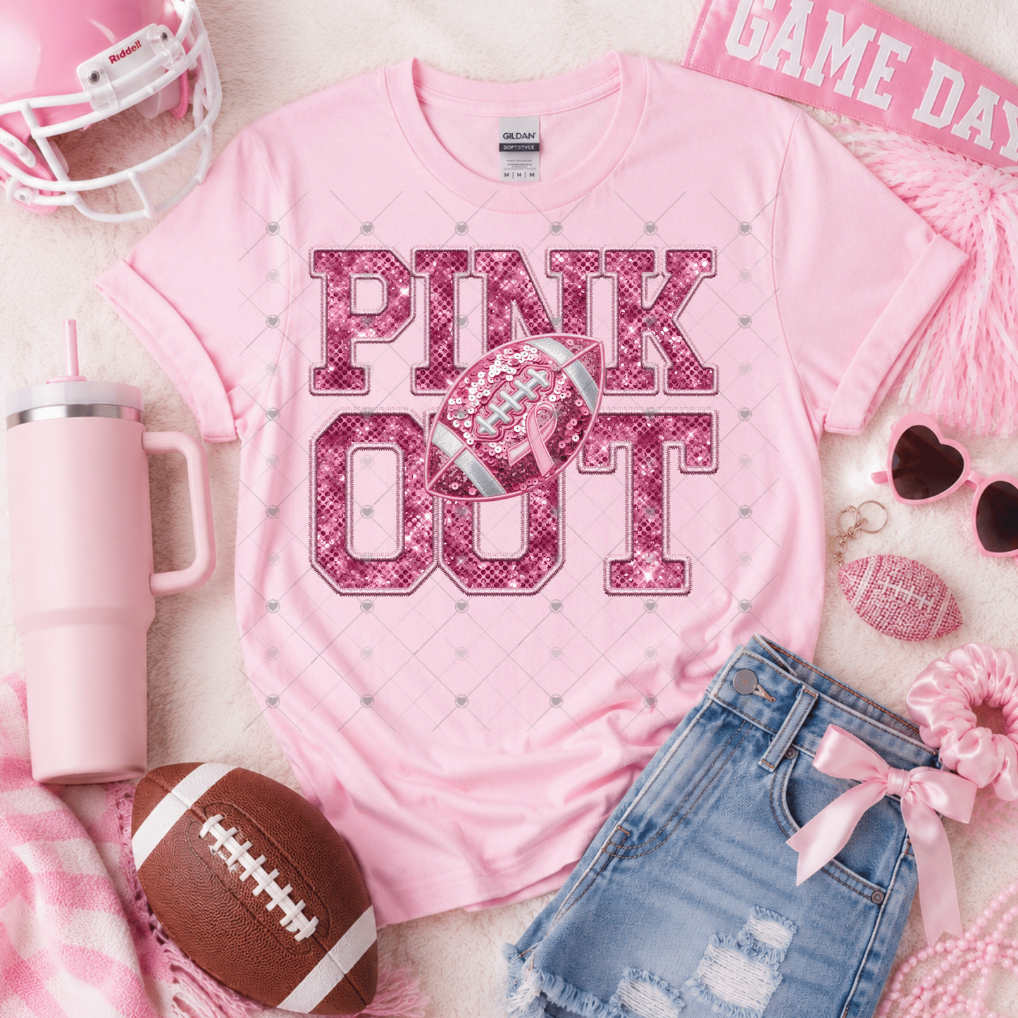 Pink Out Football DTF Transfer