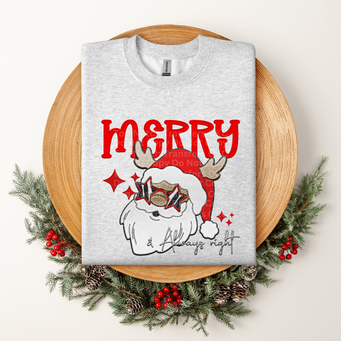 Merry & Always Right Red (Dark) DTF Transfer
