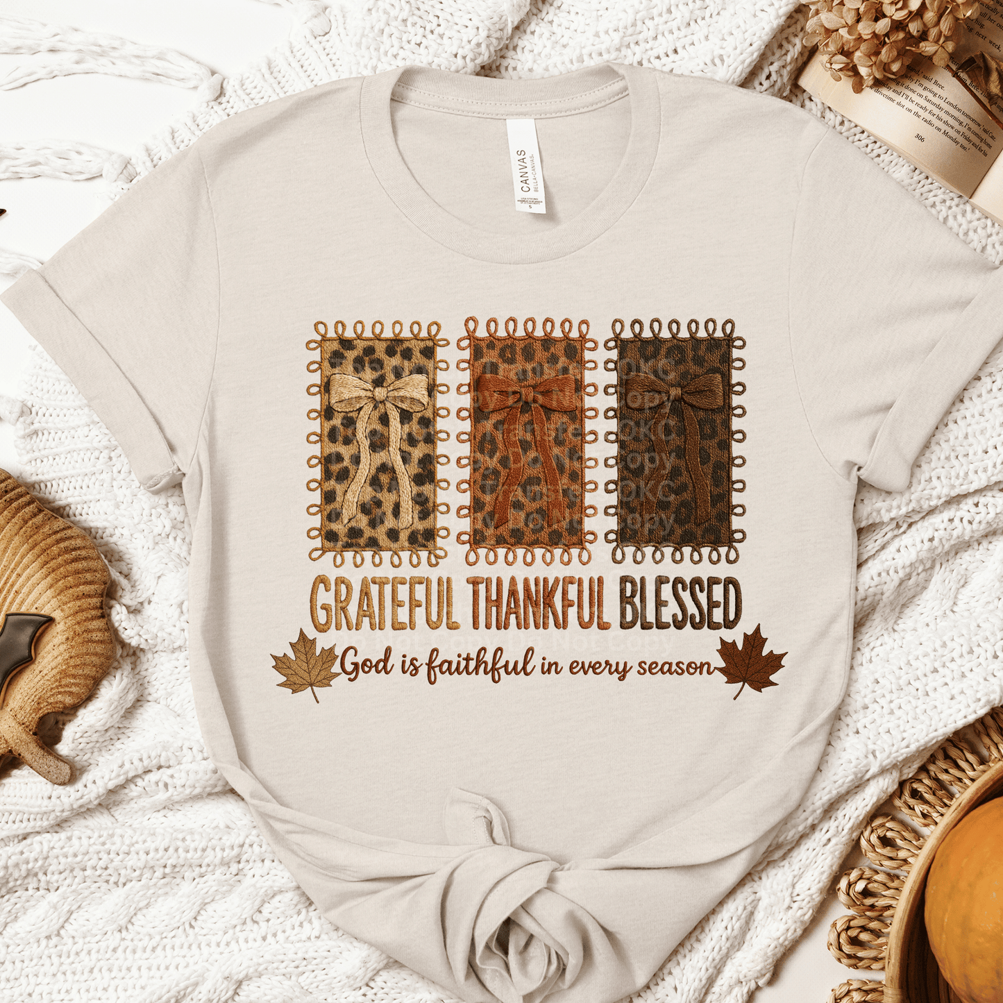 Grateful, Thankful, Blessed DTF Transfer