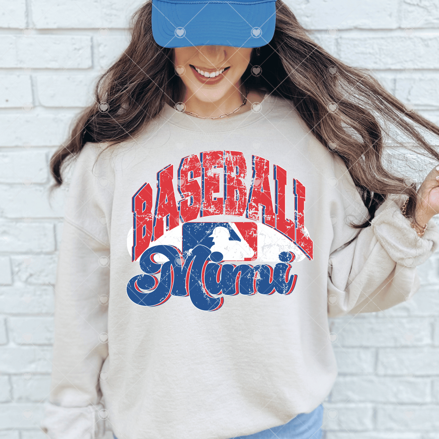 Distressed Baseball Mimi DTF Transfer