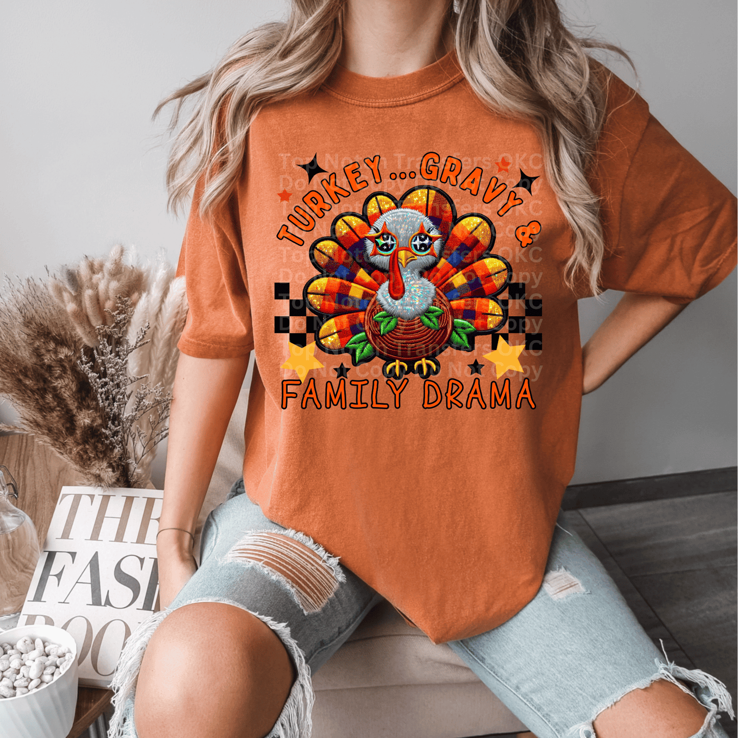 Turkey Gravy & Family Drama Turkey DTF Transfer