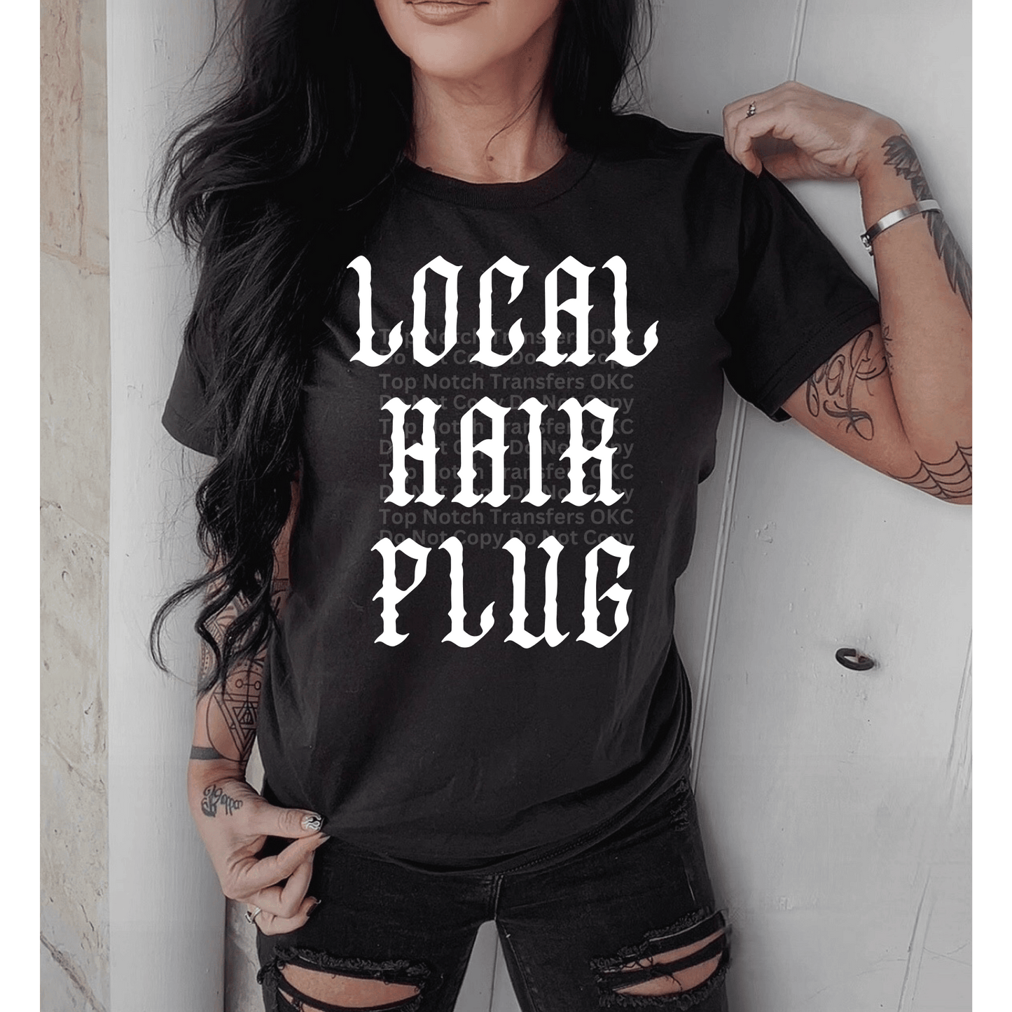 Local Hair Plug White DTF Transfer