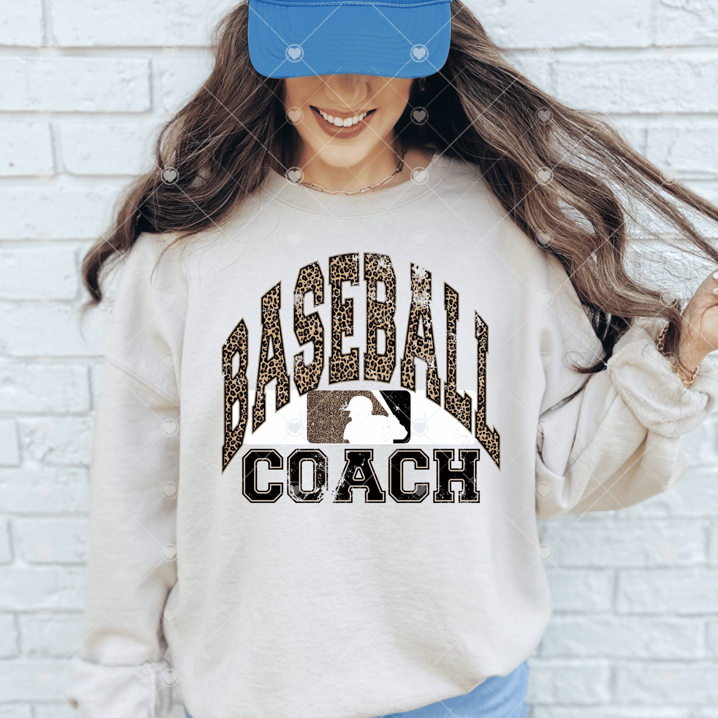 Distressed Leopard Print Baseball Coach DTF Transfer