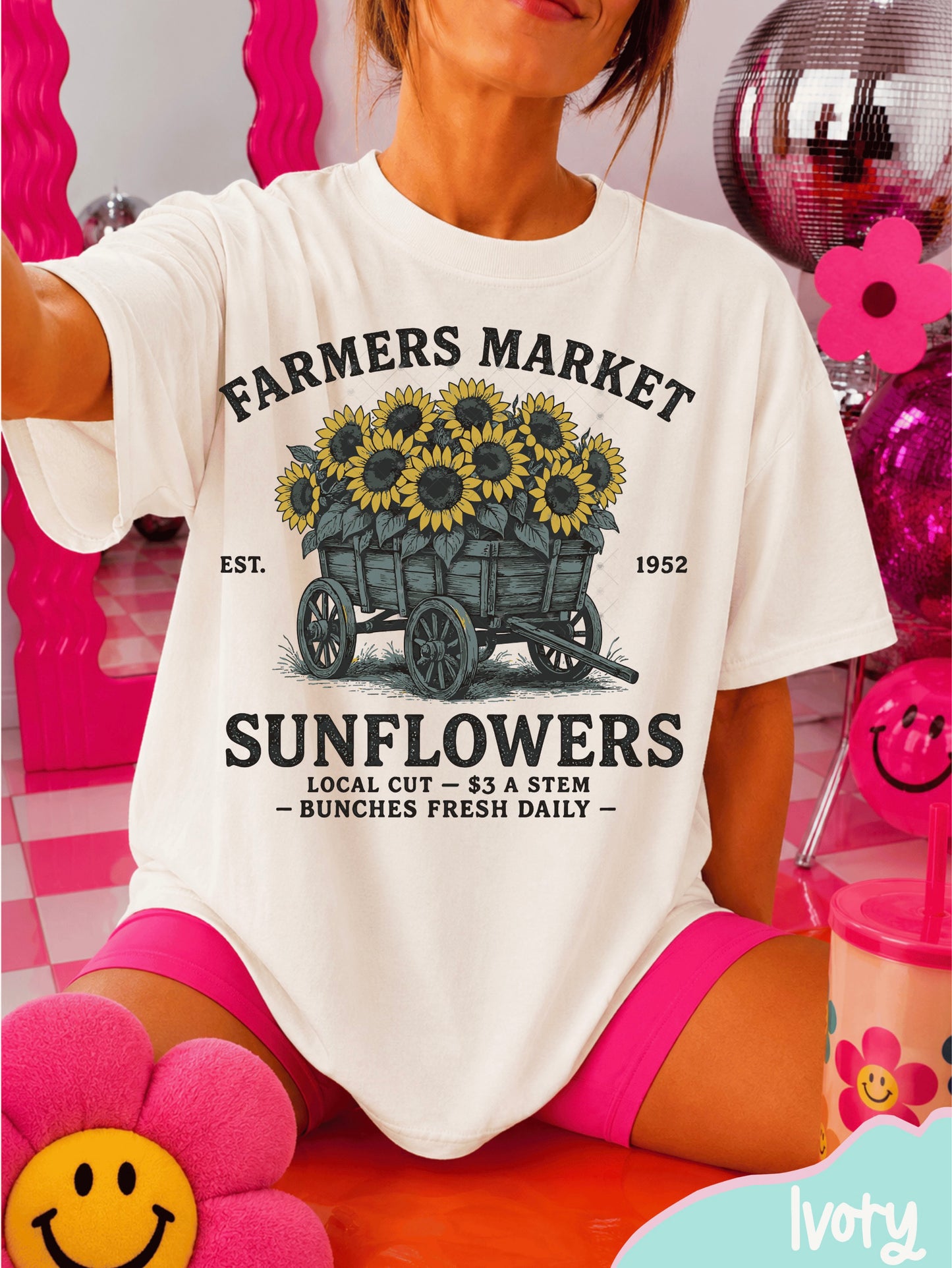 Farmers Market Sunflowers DTF Transfer