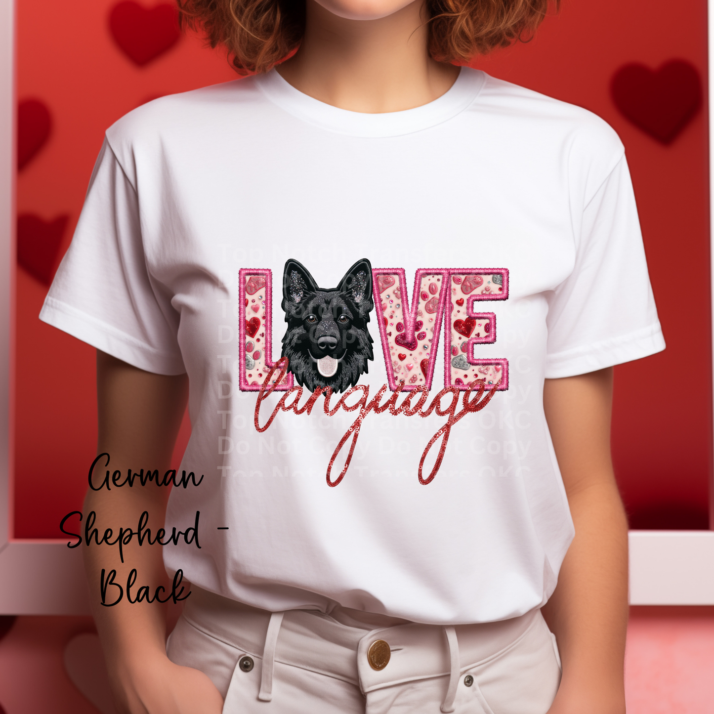 Love Language - German Shepherd Black DTF Transfer