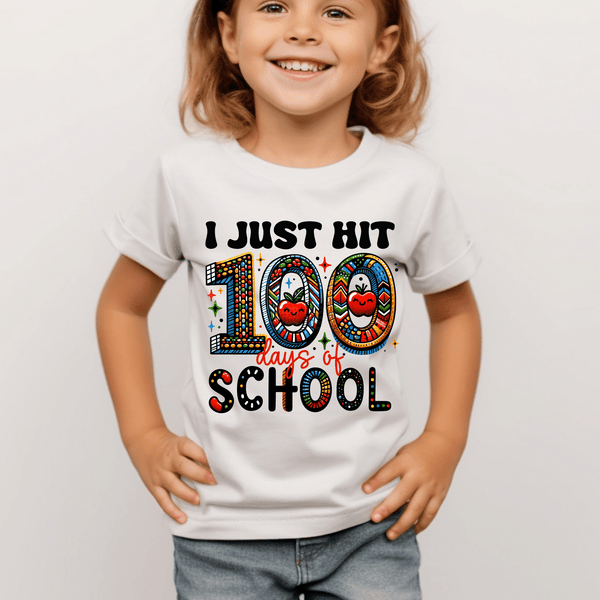 I Just Hit 100 Days of School DTF Transfer – Top Notch Transfers OKC