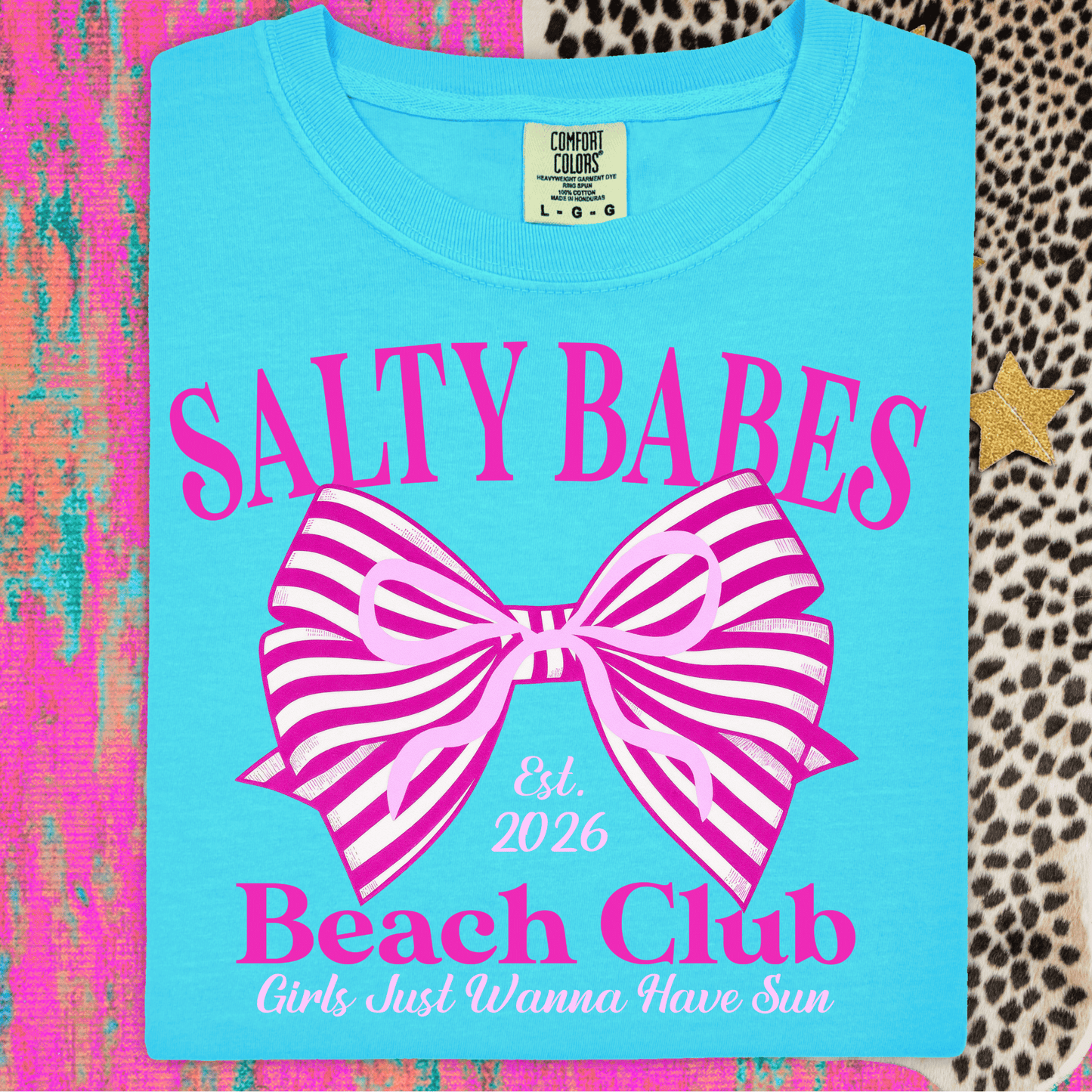 Salty Babes Beach Club Pink DTF Transfer
