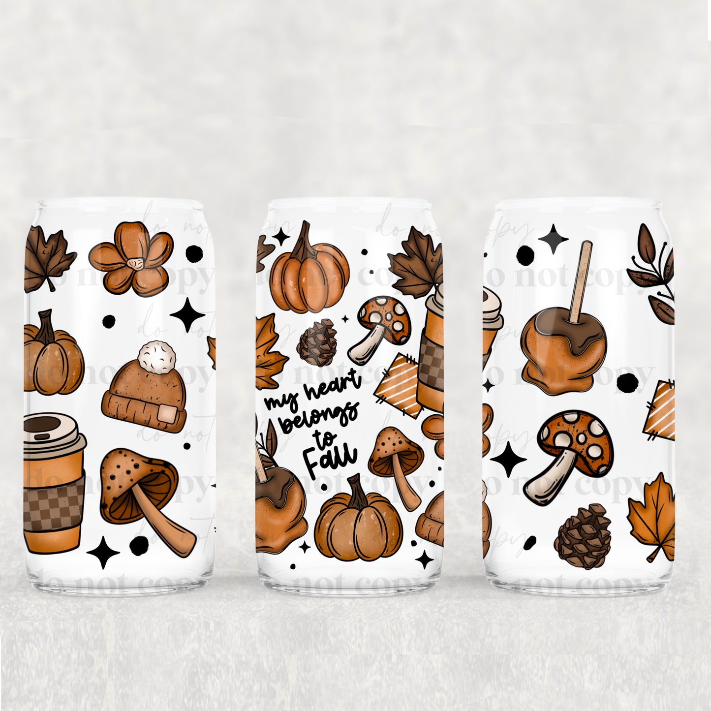 My Heart Belongs To Fall UV DTF 16oz Cup Wrap CSC_8_25