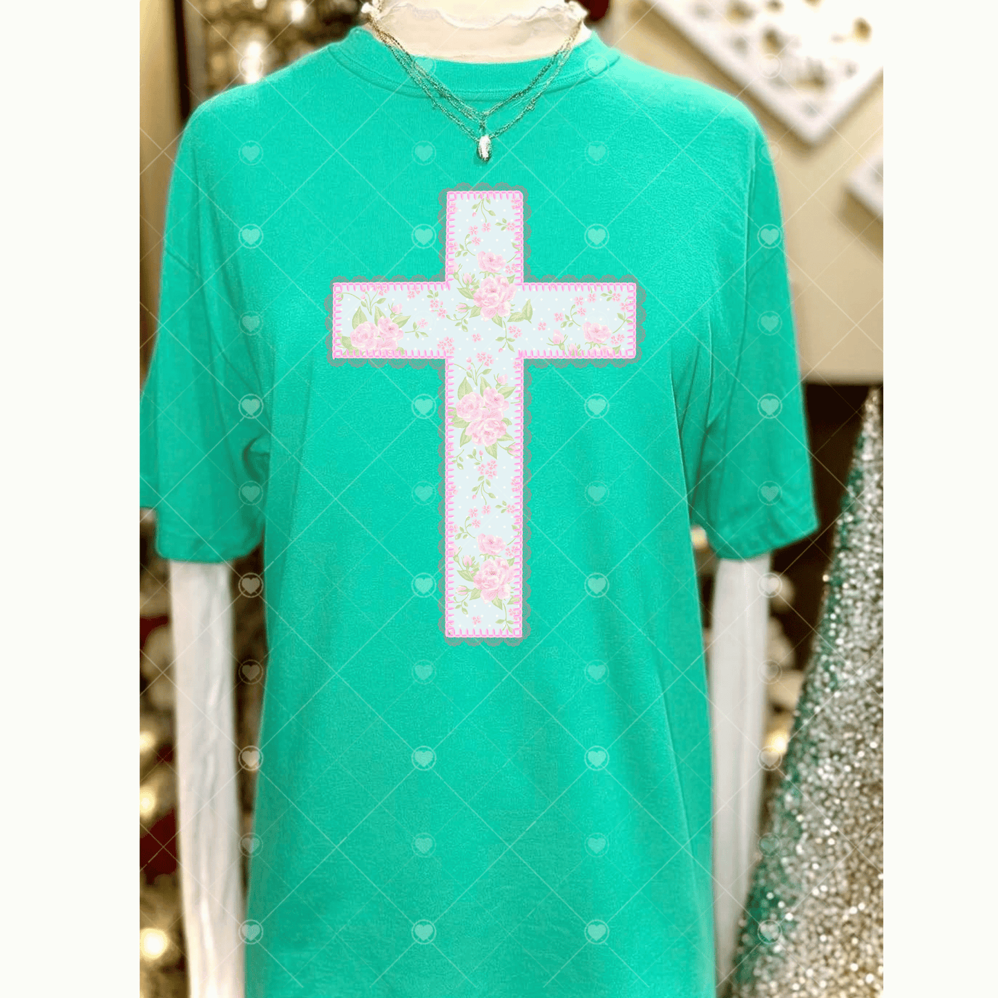 Floral Cross DTF Transfer
