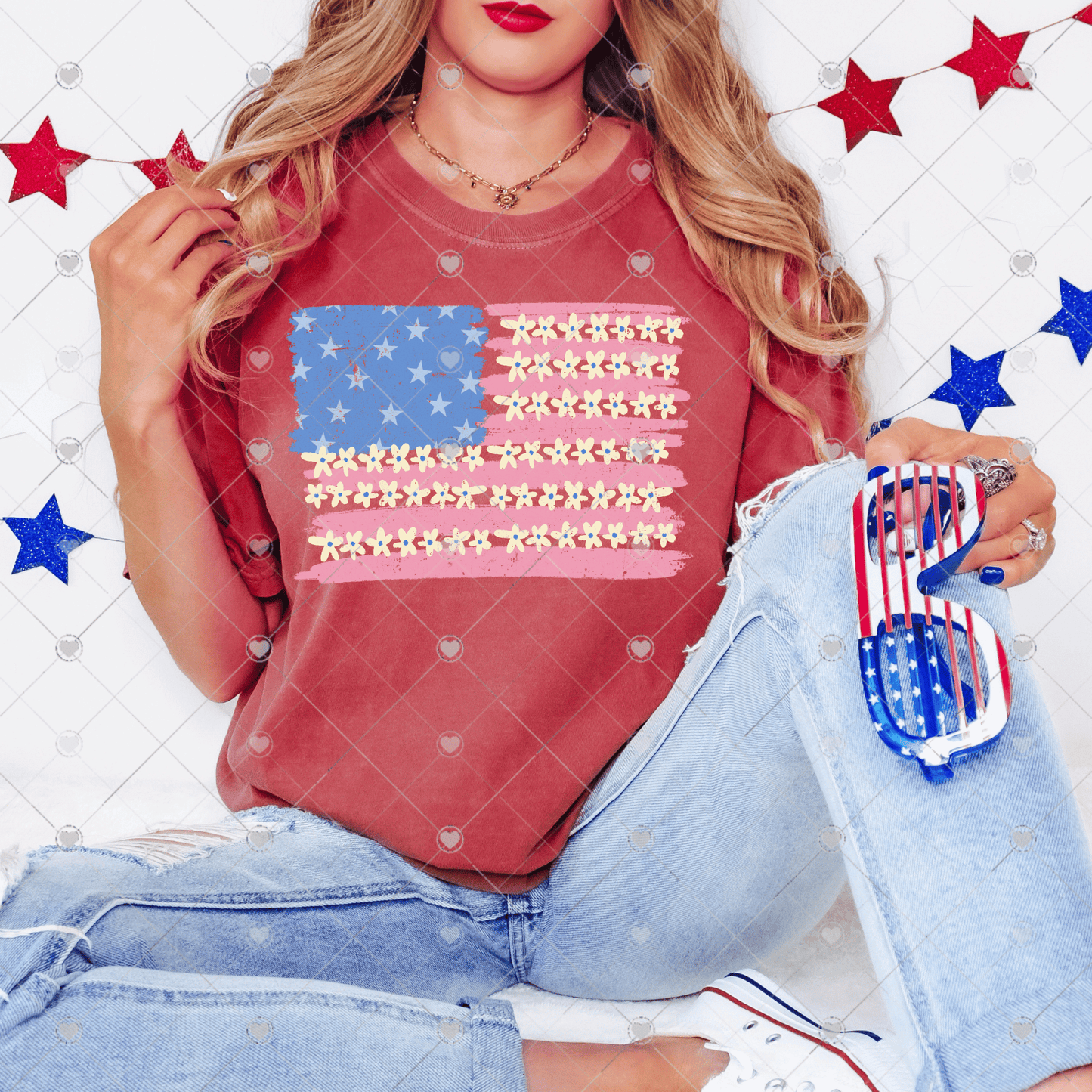 Painted American Flag DTF Transfer