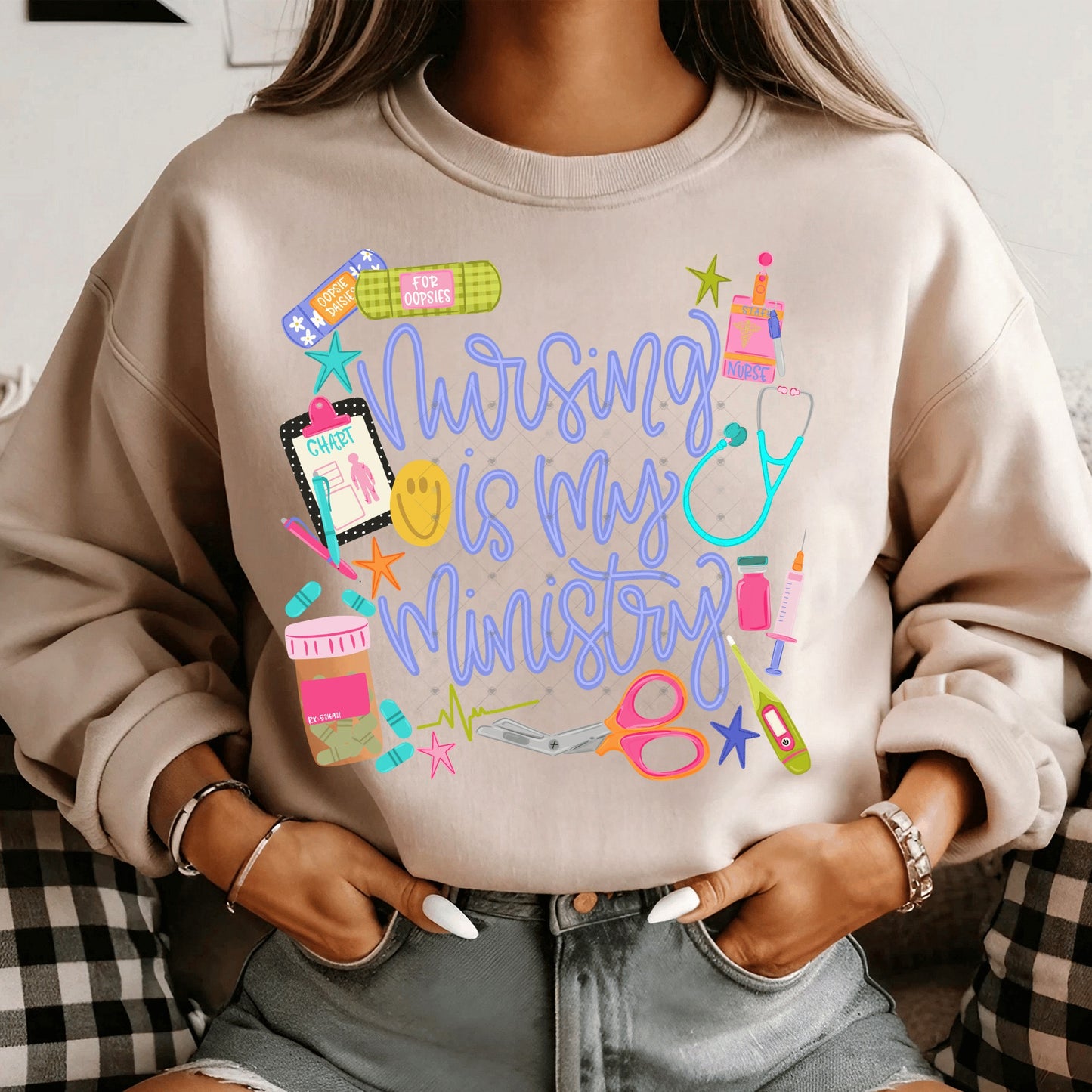 Nursing Is My Ministry Purple DTF Transfer