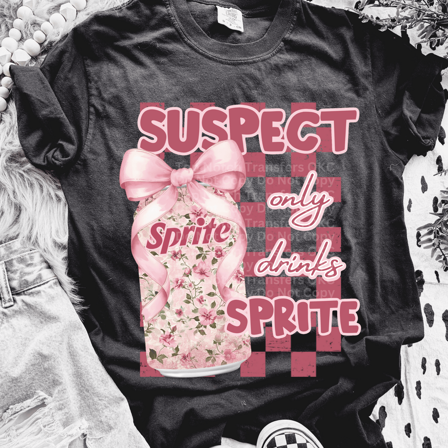 Suspect Only Drinks SPRT DTF Transfer