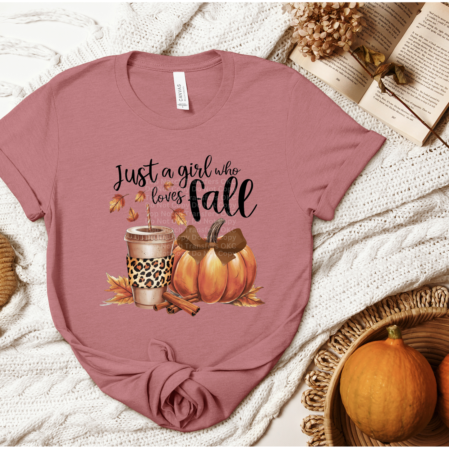 Just A Girl Who Loves Fall - Coffee & Pumpkin DTF Transfer