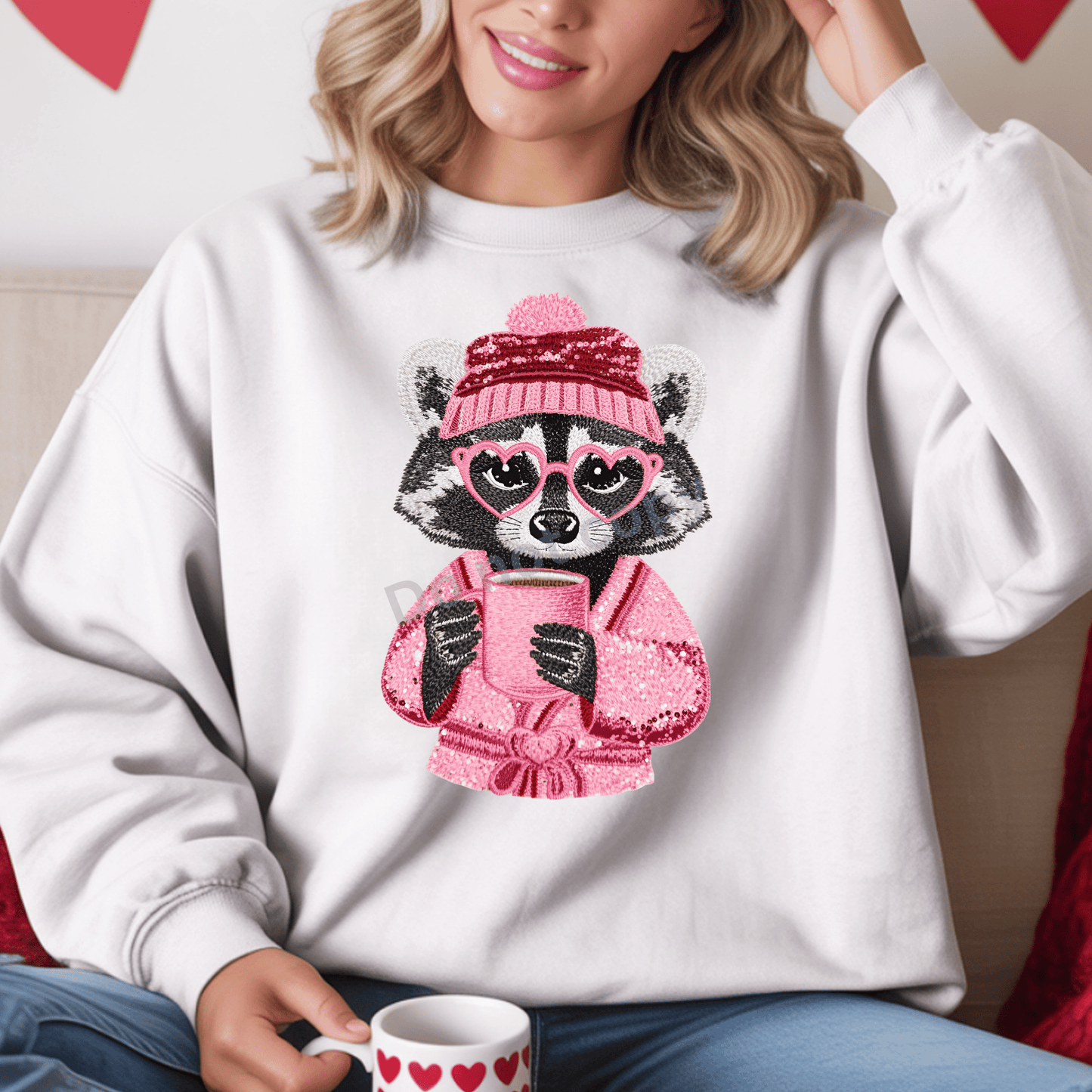 Valentine’s Raccoon DTF Transfer