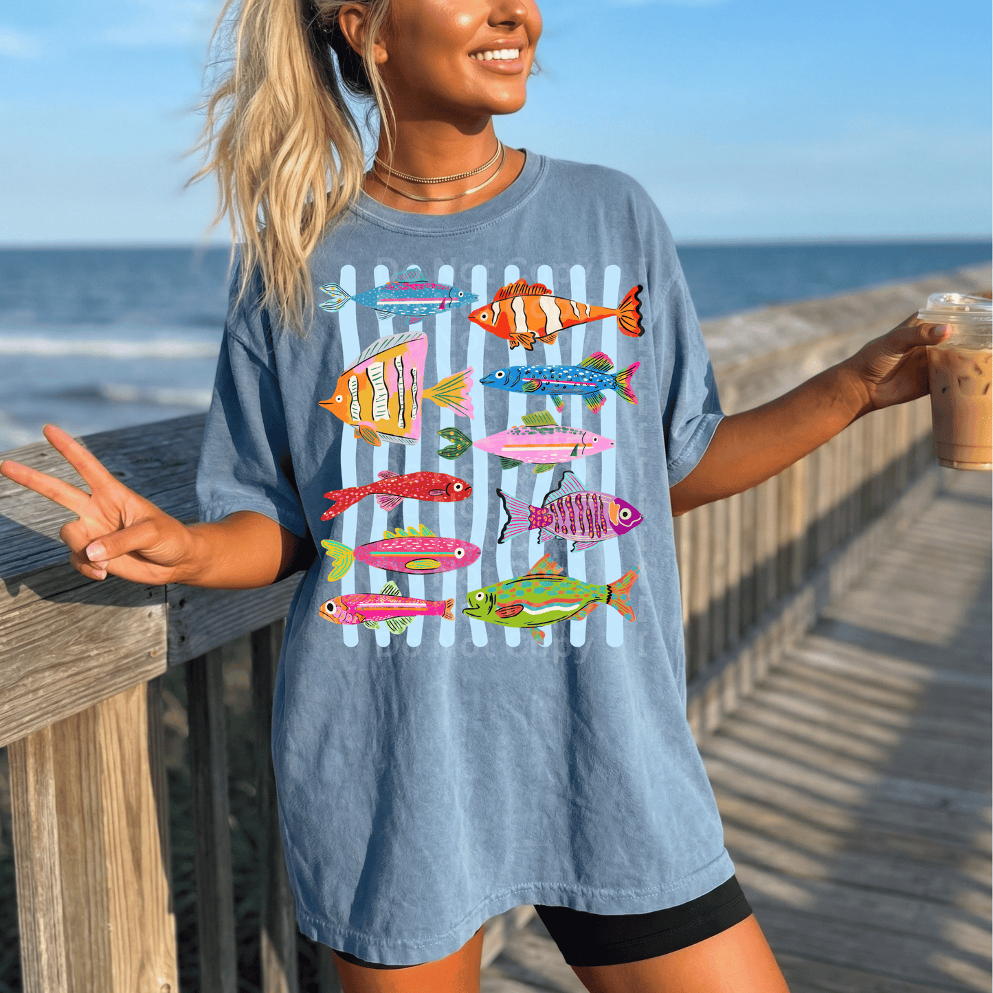 All the Fishes w/ Stripes DTF Transfer