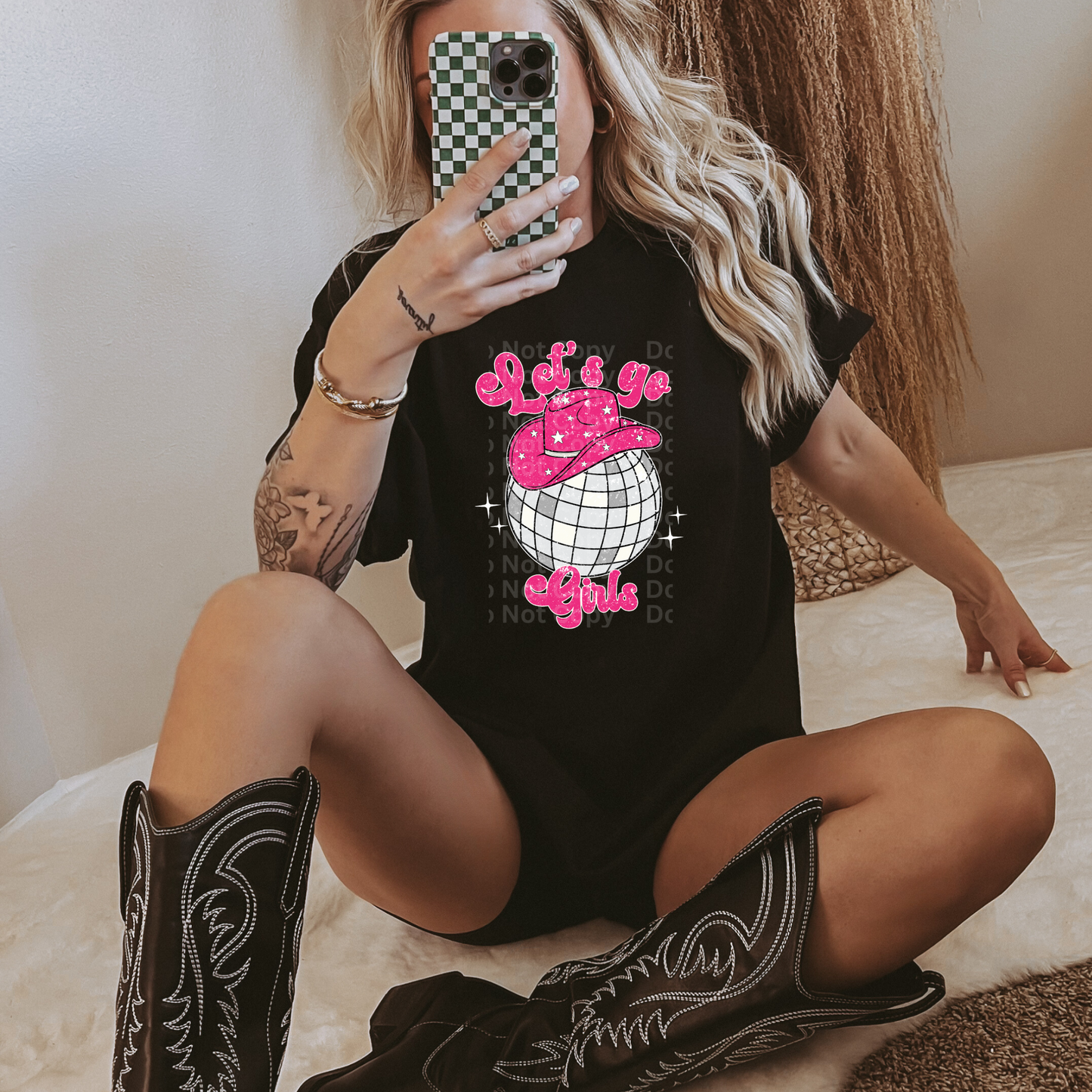 Pink Hat Disco Let's Go DTF Transfer
