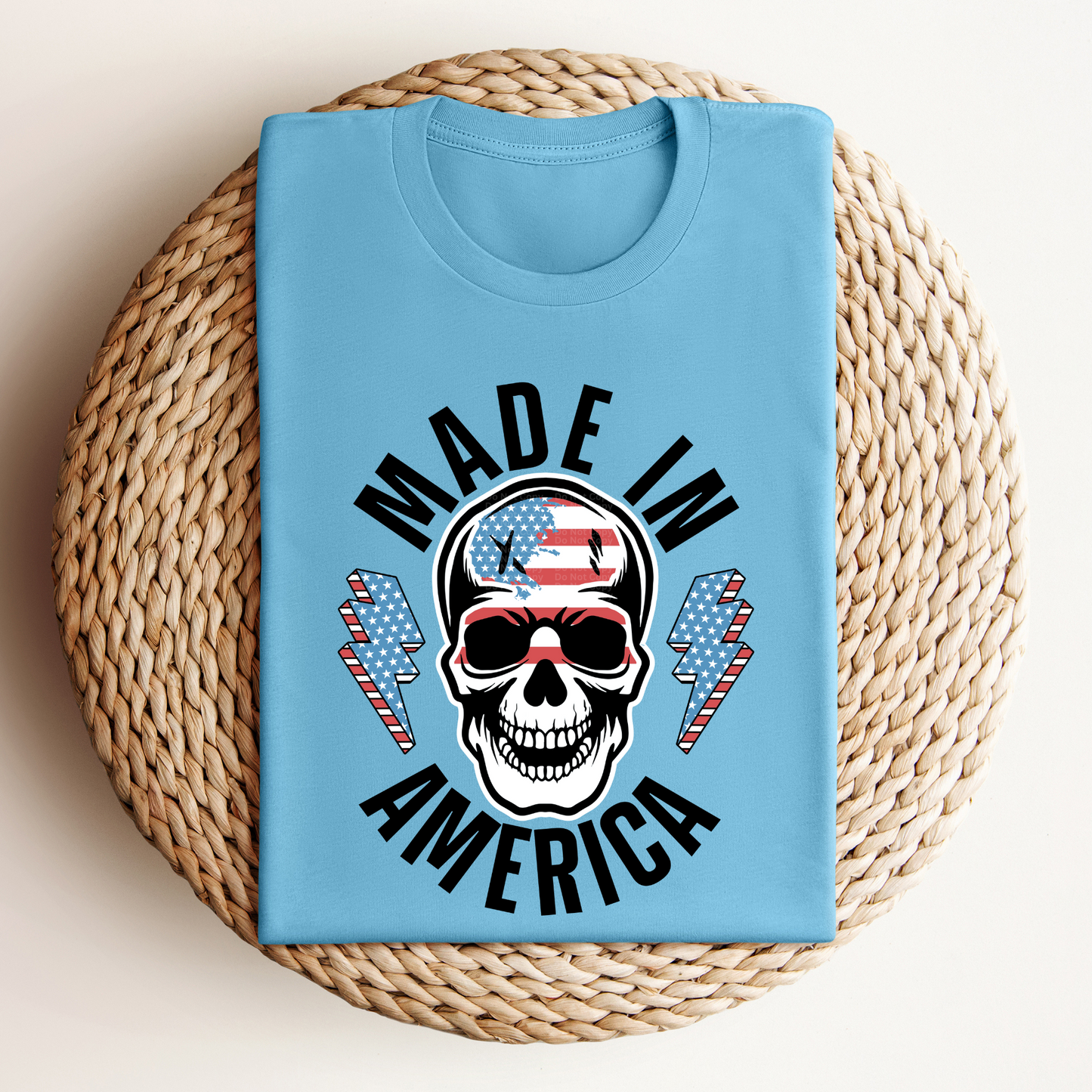 Made in America Skull & Bolts DTF Transfer