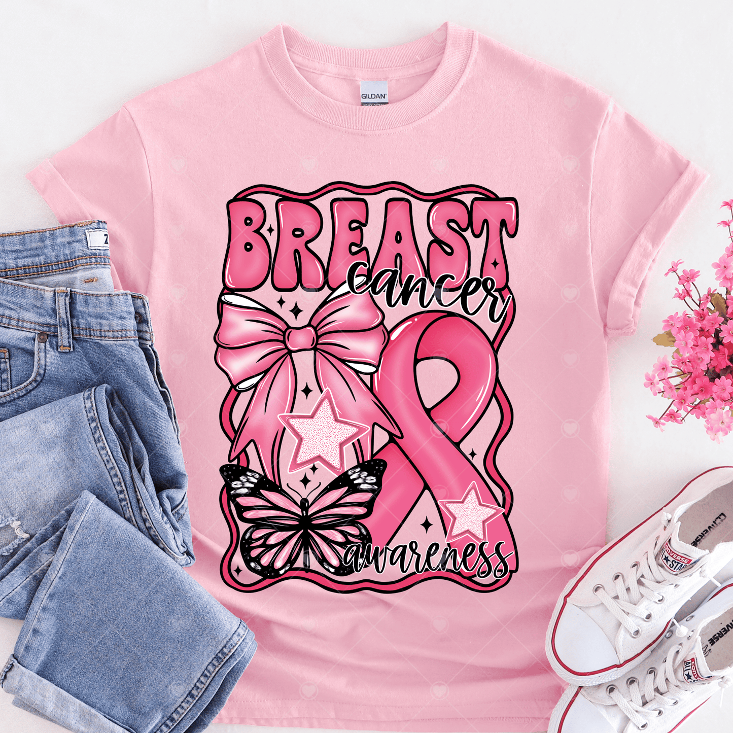 Breast Cancer Awareness (black accents) DTF Transfer