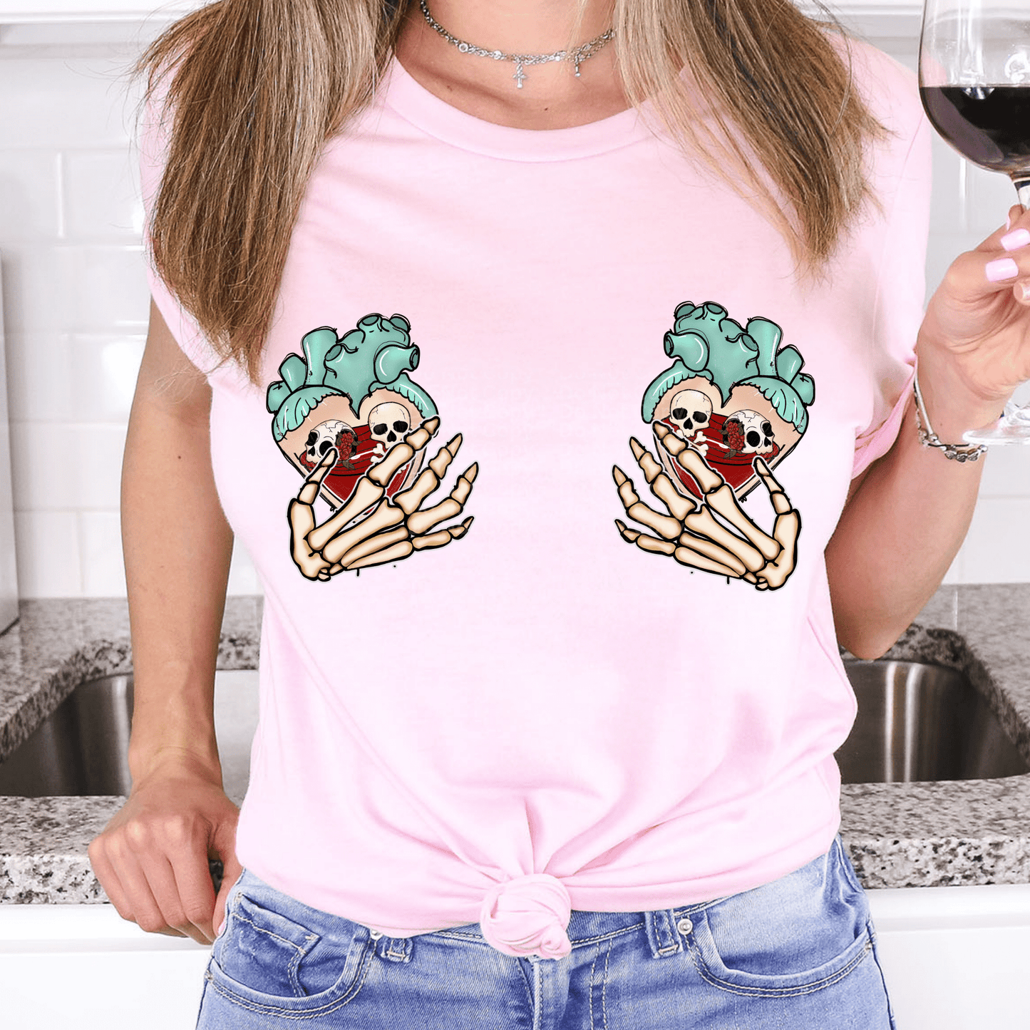 Hearts in hands DTF Transfer