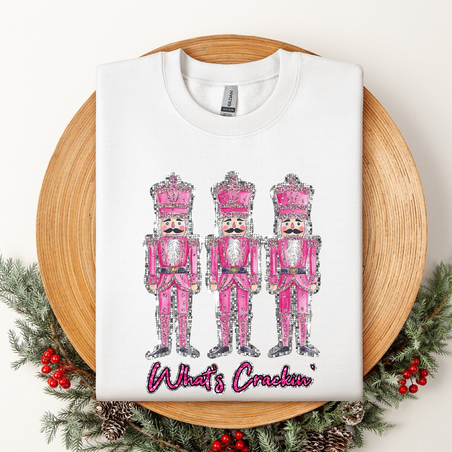What's Crackin' Pink Nutcrackers DTF Transfer