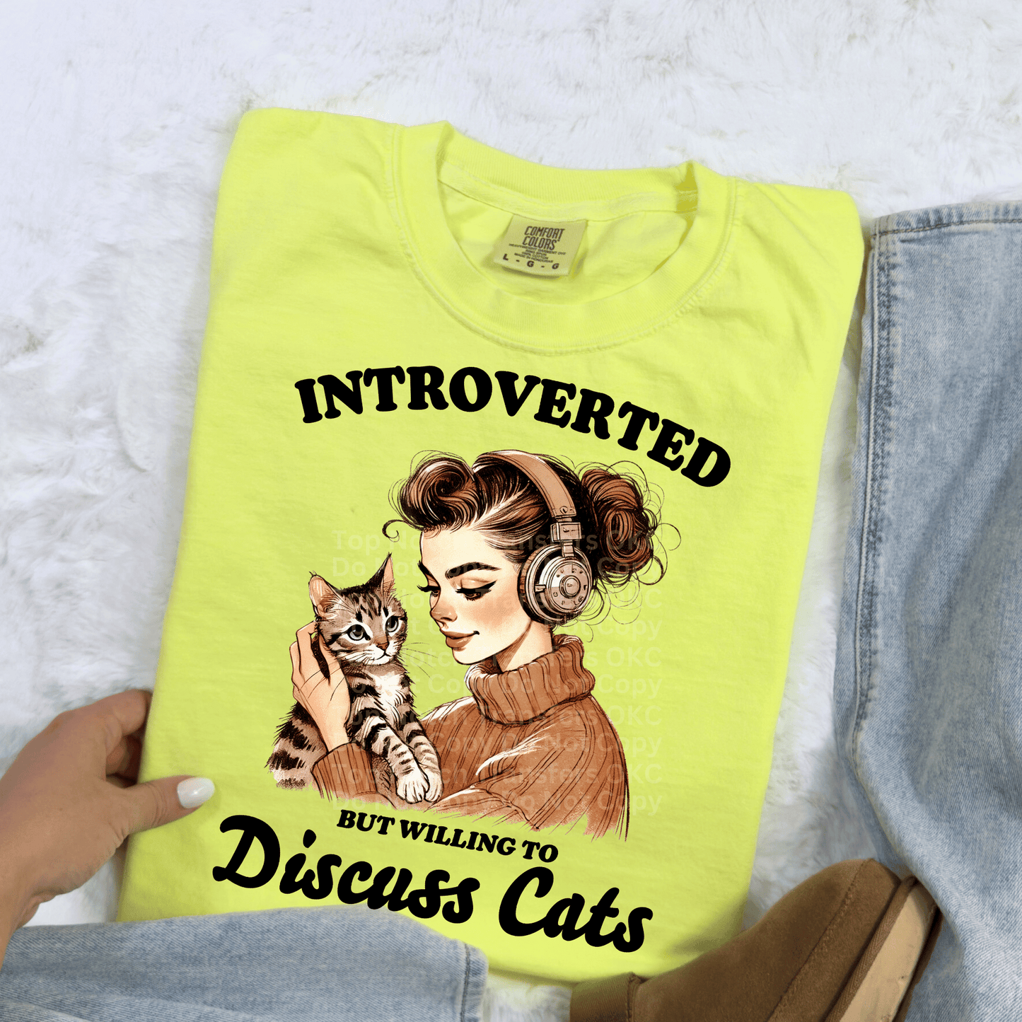 Introverted But Willing To Discuss Cats DTF Transfer