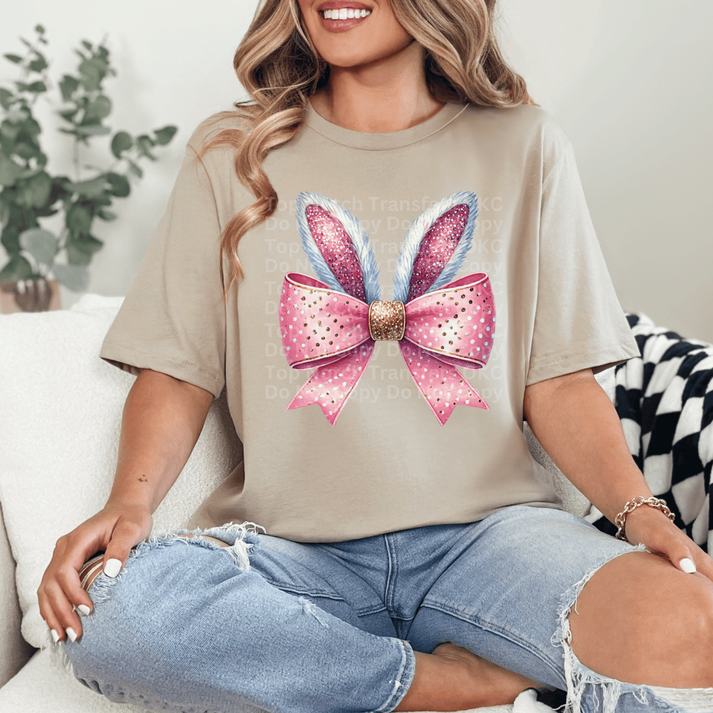 Sparkle Bunny Ears w/ Bow DTF Transfer