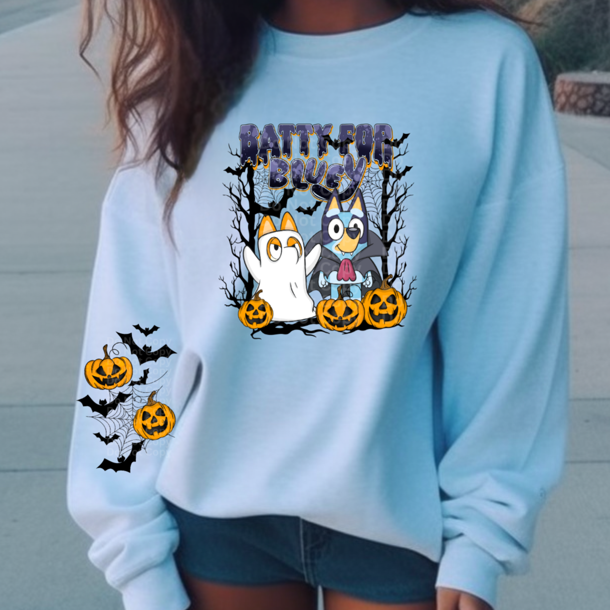 Batty For Blue Dog Dripping Text DTF Transfer
