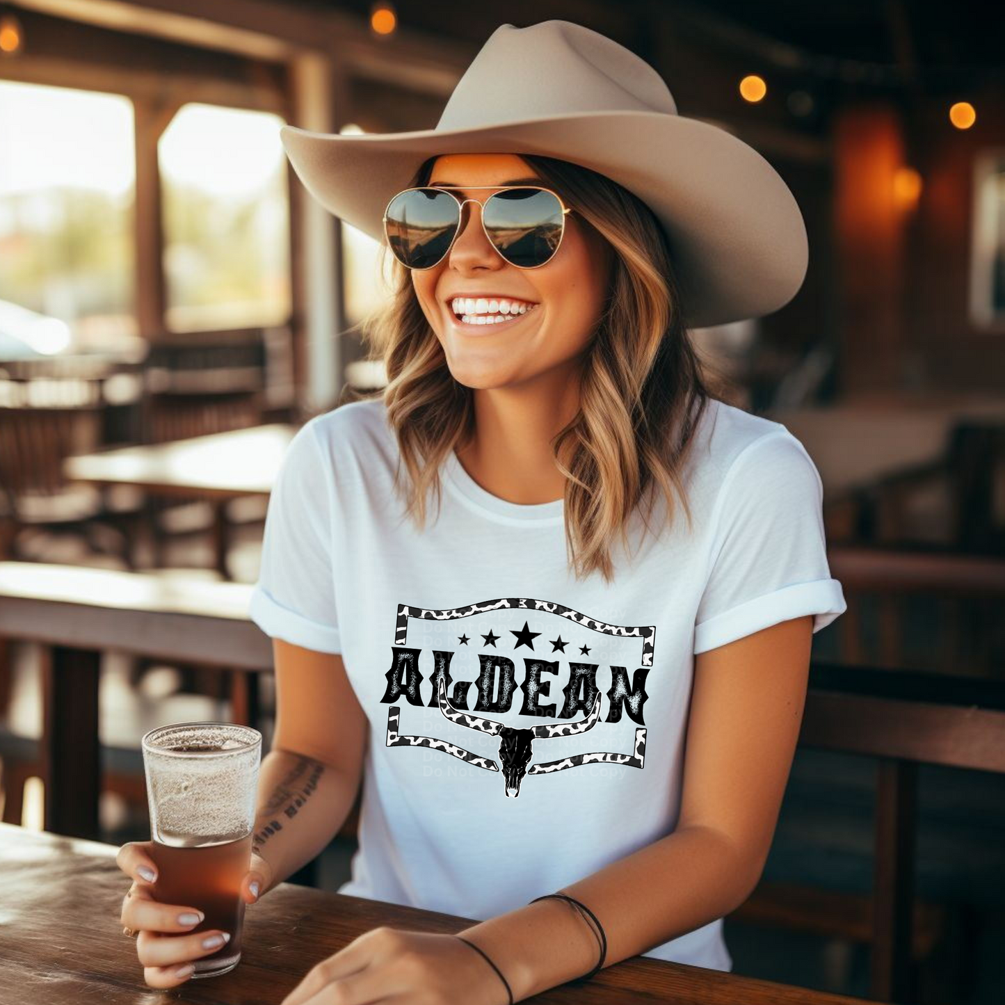 A1dean Black Skull Cow Print Frame DTF Transfer