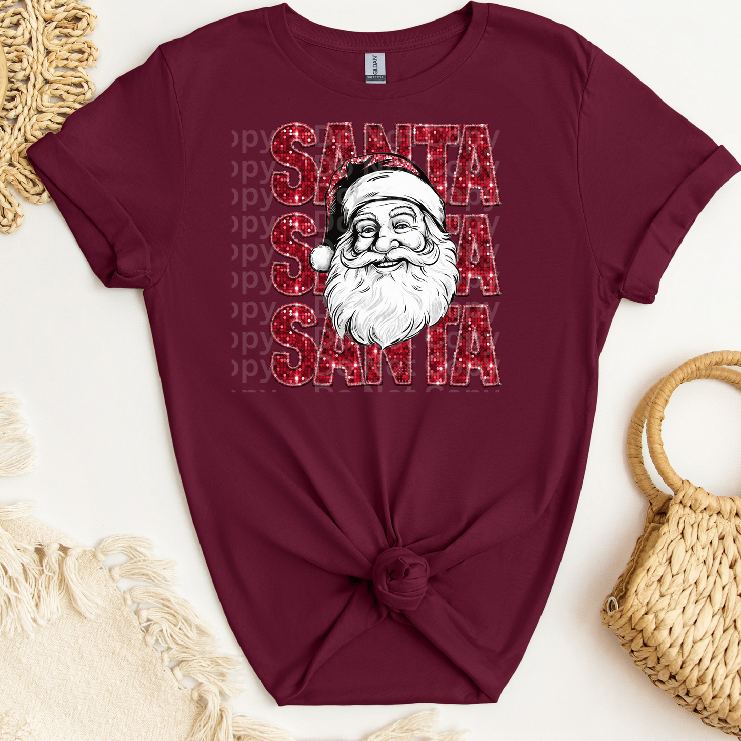 Santa Faux Sequins 2 DTF Transfer