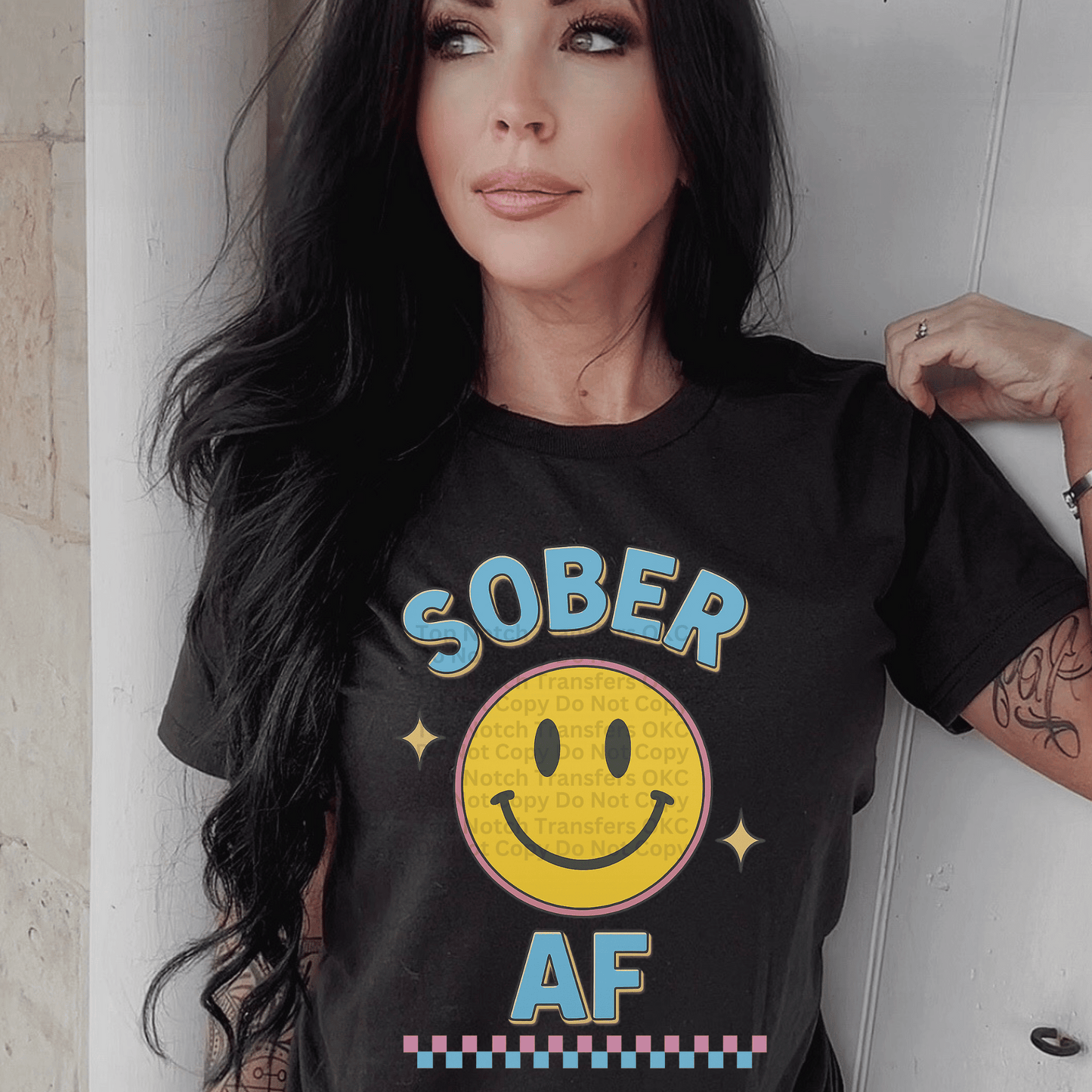 Sober AF Smiley DTF Transfer