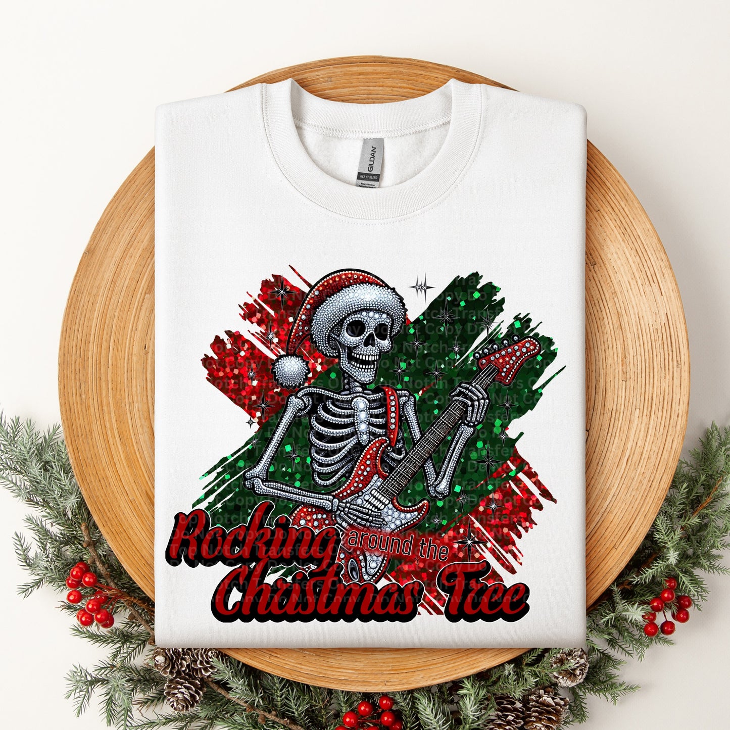 Rocking Around the Christmas Tree Skeleton DTF Transfer