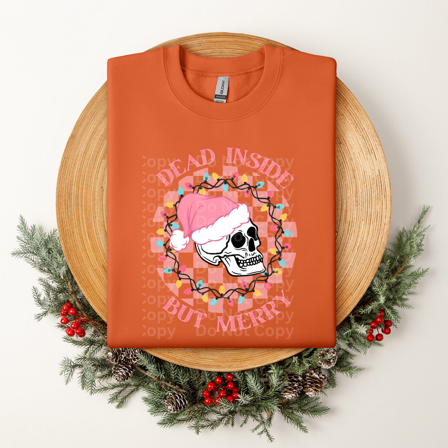 Dead inside but Merry pink DTF Transfer