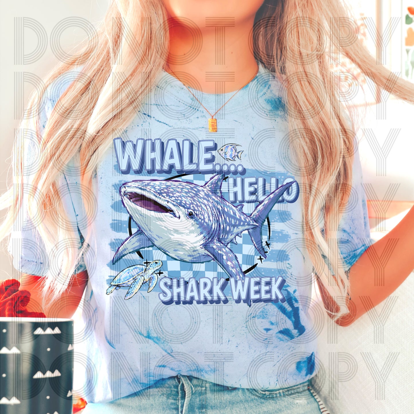 Whale Hello Shark Week DTF Transfer