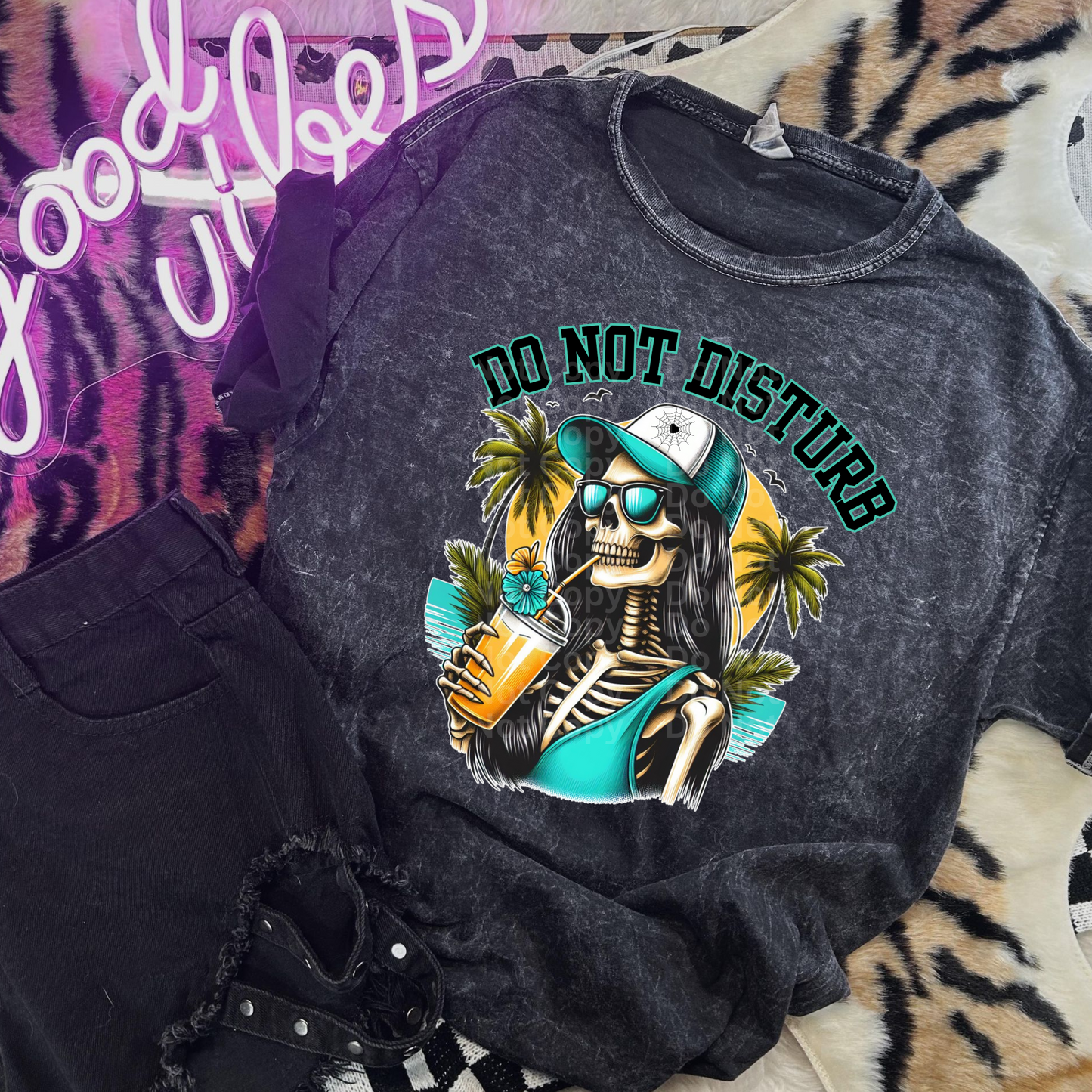 Do Not Disturb Summer Skeleton DTF Transfer