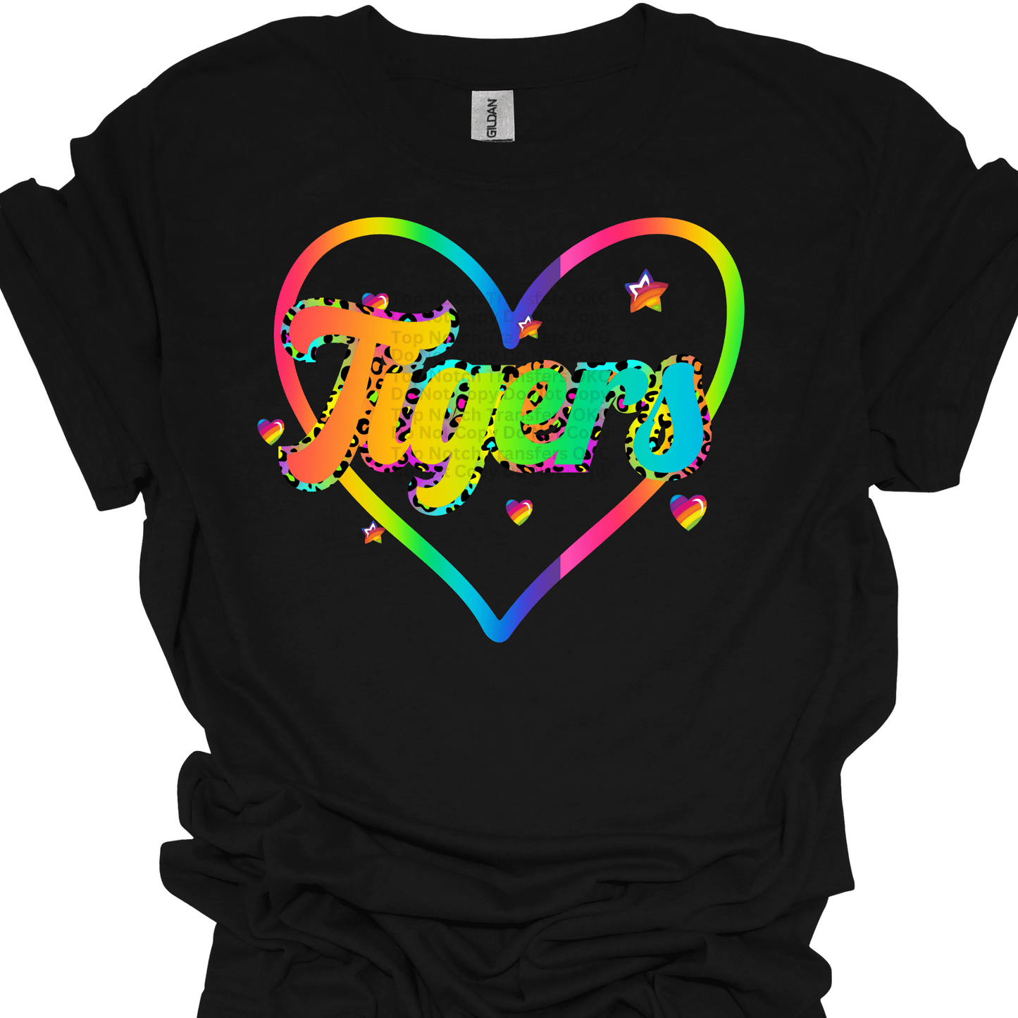 Rainbow Tigers w/ Heart DTF Transfer