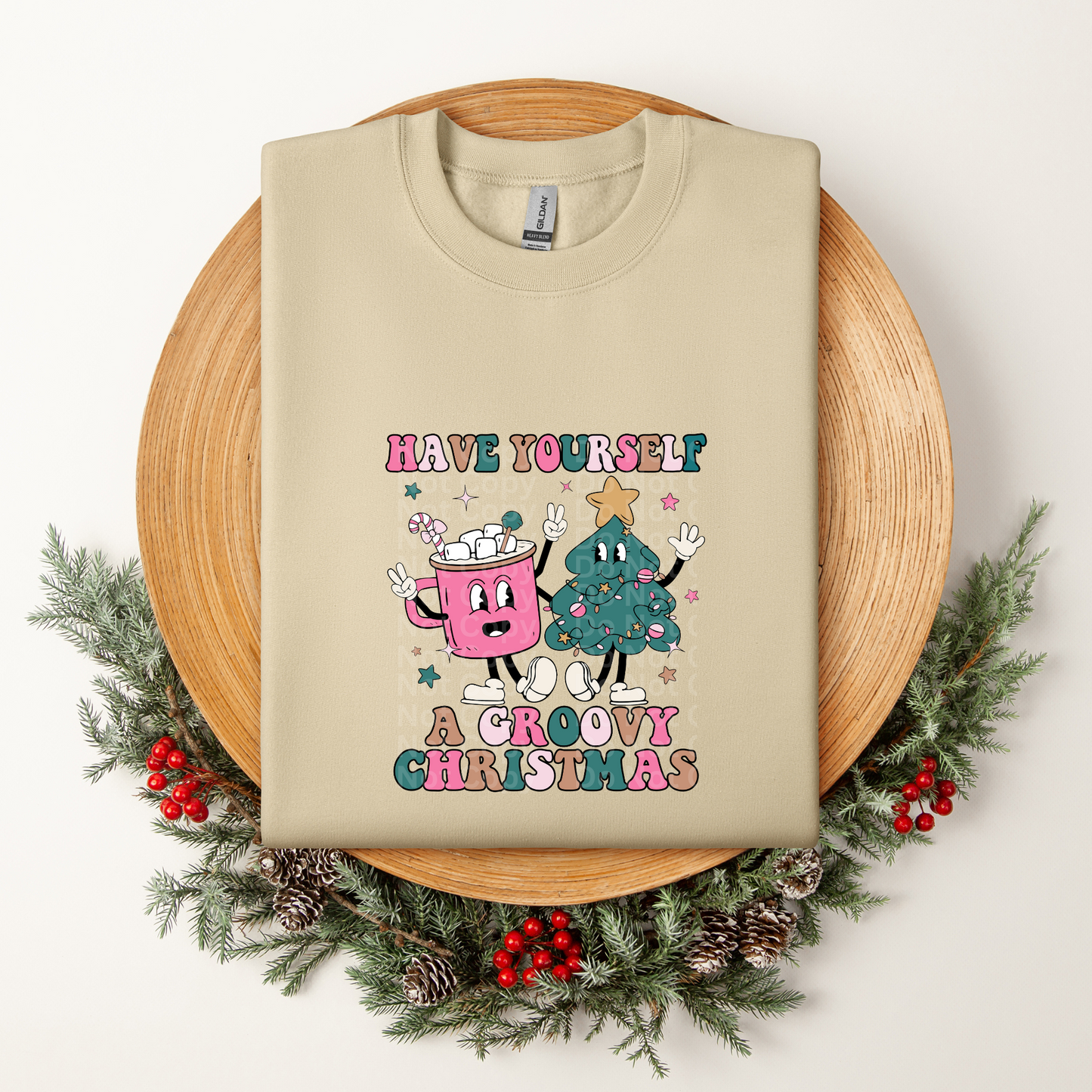Have yourself a groovy Christmas DTF Transfer