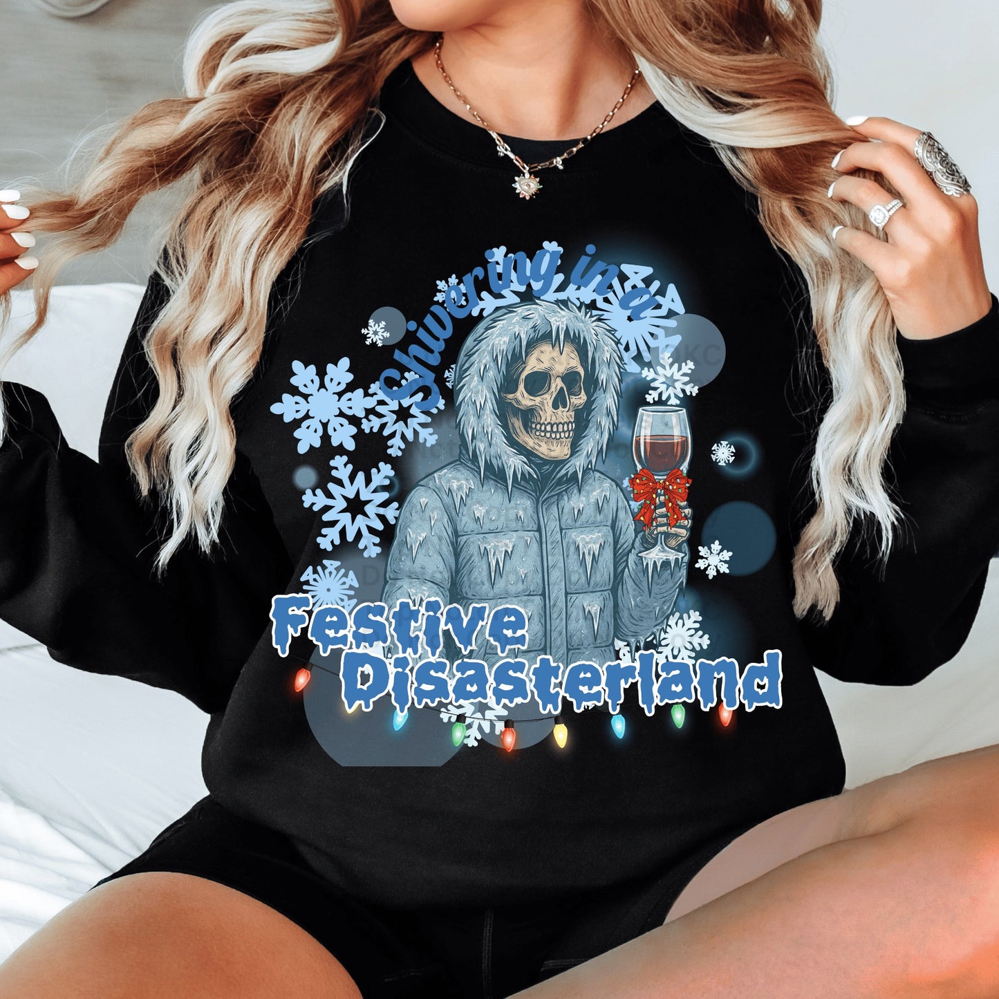 Shivering In A Festive Disasterland DTF Transfer