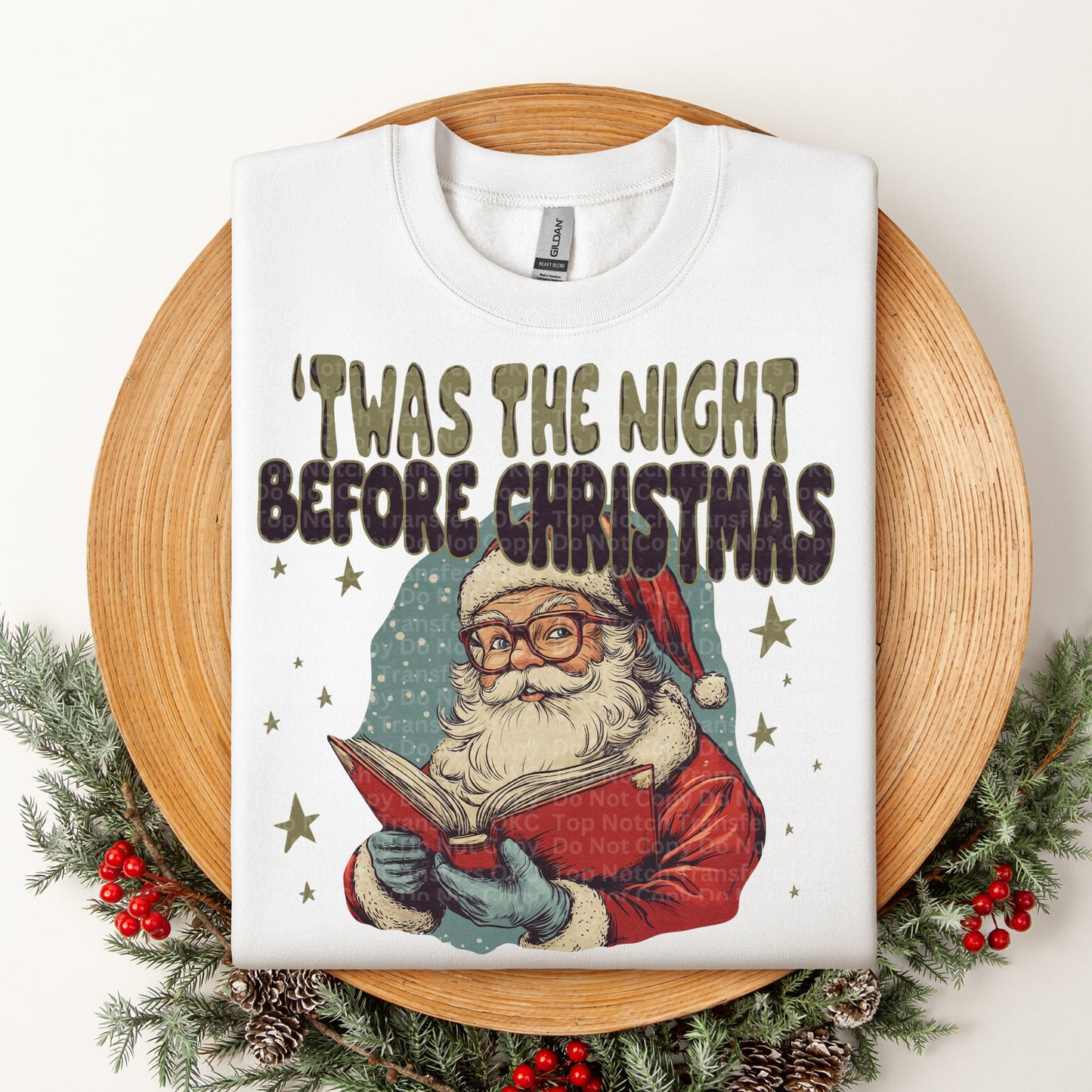 'Twas The Night Before Christmas Santa DTF Transfer