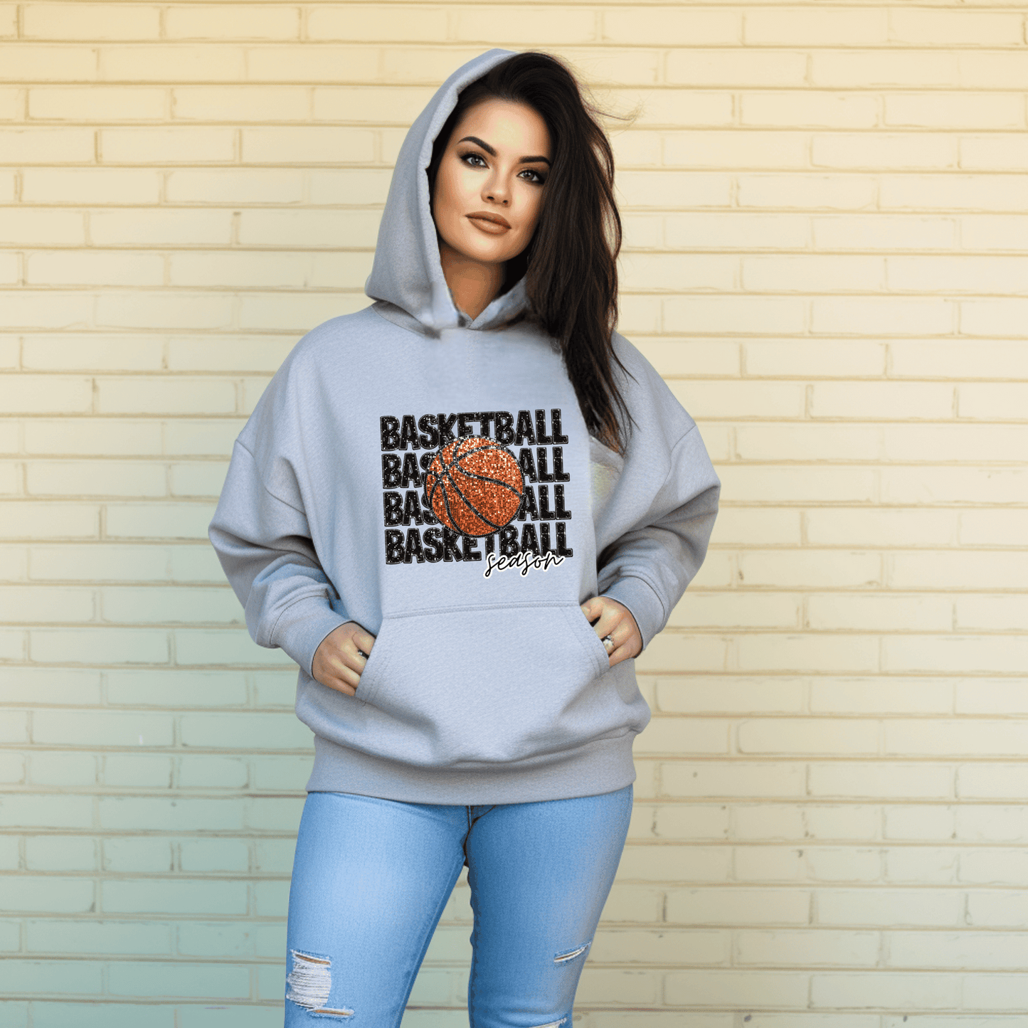 Basketball Season Faux Sequin DTF Transfer