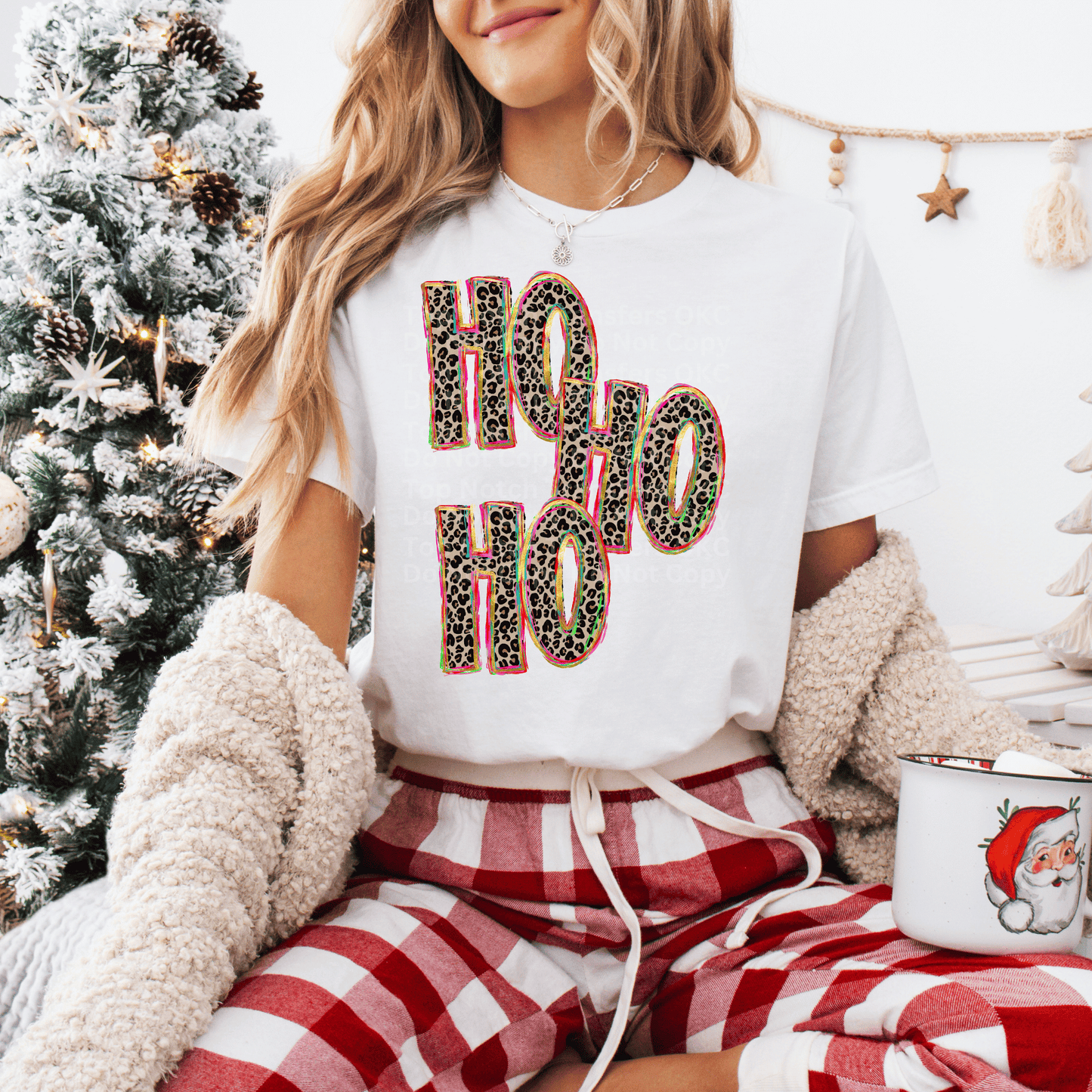 Ho Ho Ho - Leopard DTF Transfer