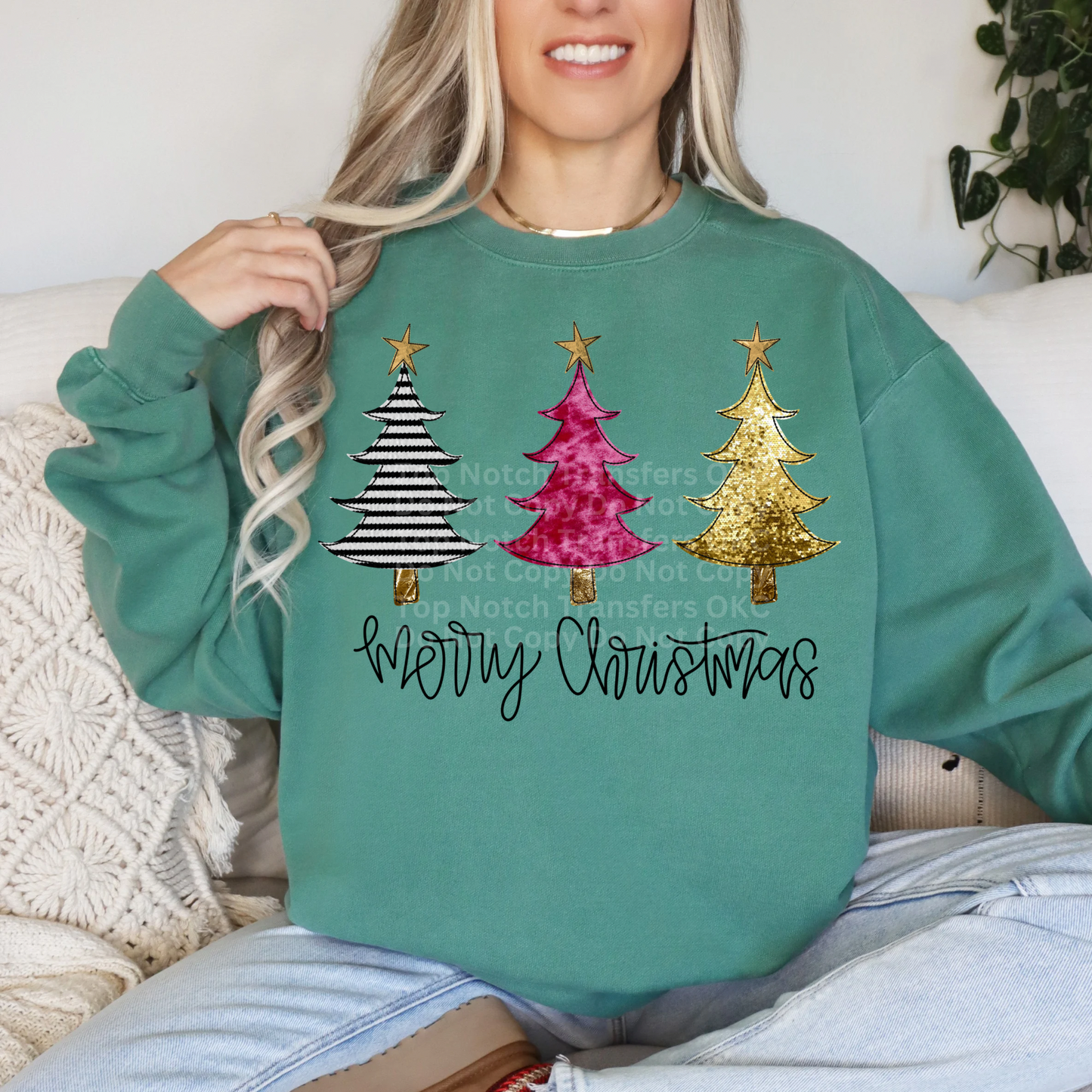 Merry Christmas Trees DTF Transfer