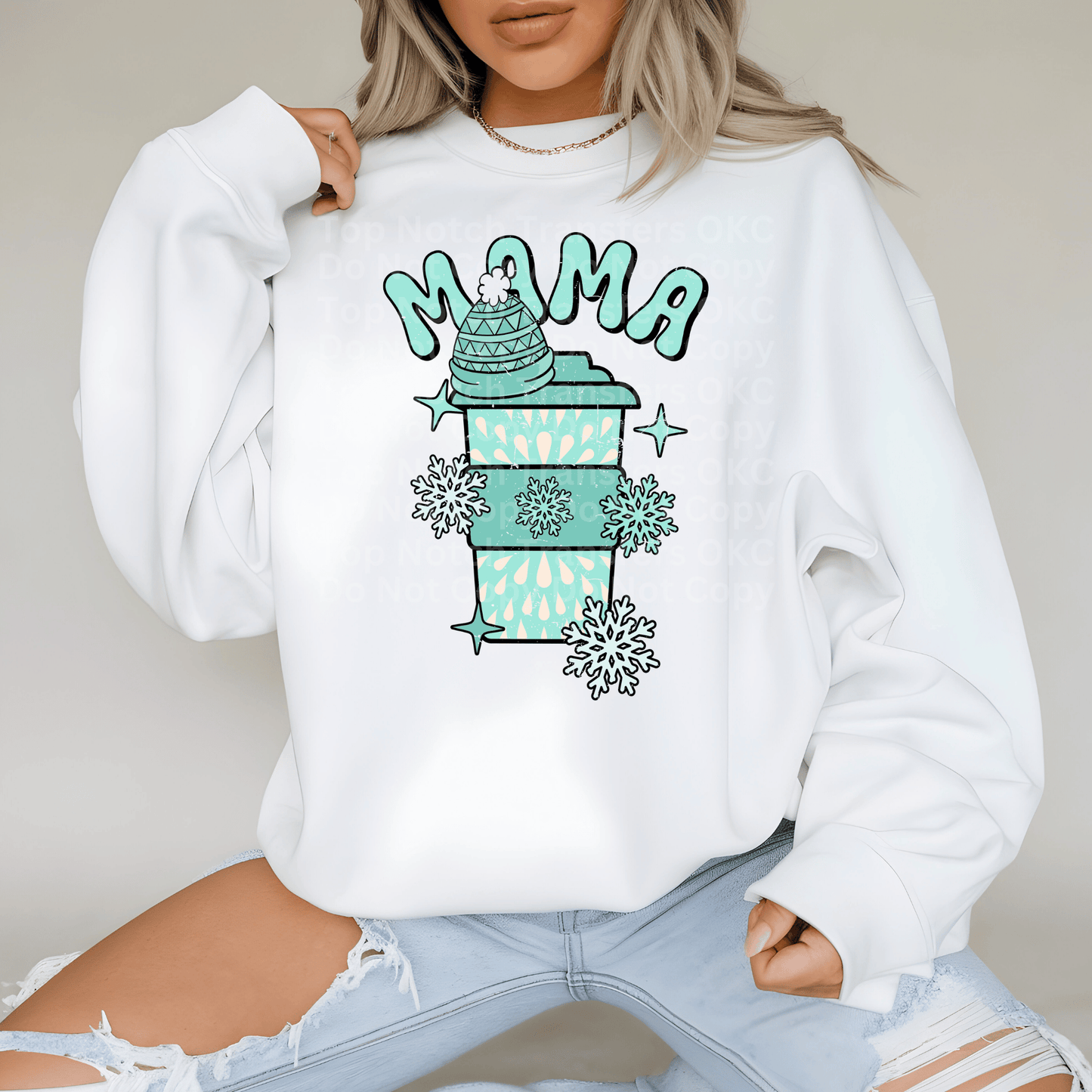 Mama Winter Coffee Cup DTF Transfer