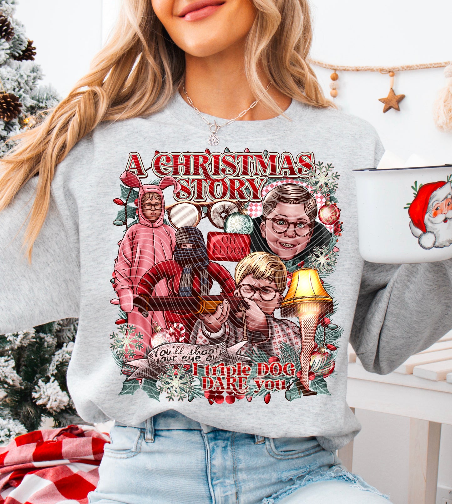 Christmas Story *Optional long sleeve design* DTF Transfer